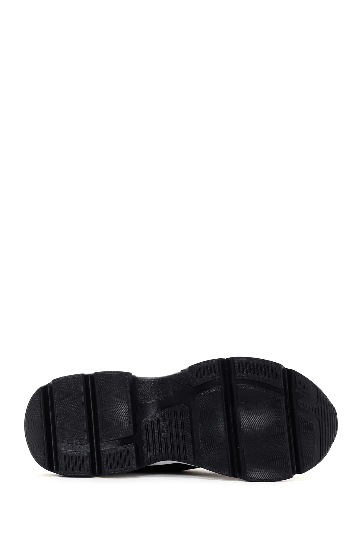 Kadın Siyah Kalın Tabanlı Bağcıklı Sneaker - Image 4