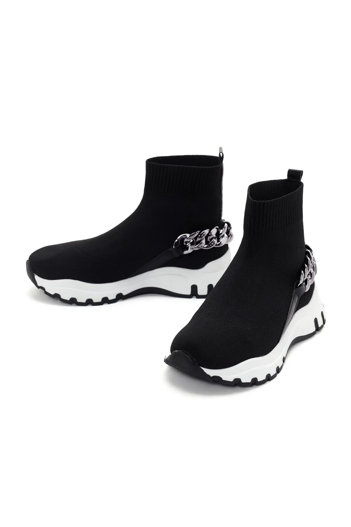 Kadın Siyah Kalın Tabanlı Bilekli Sneaker - Image 6