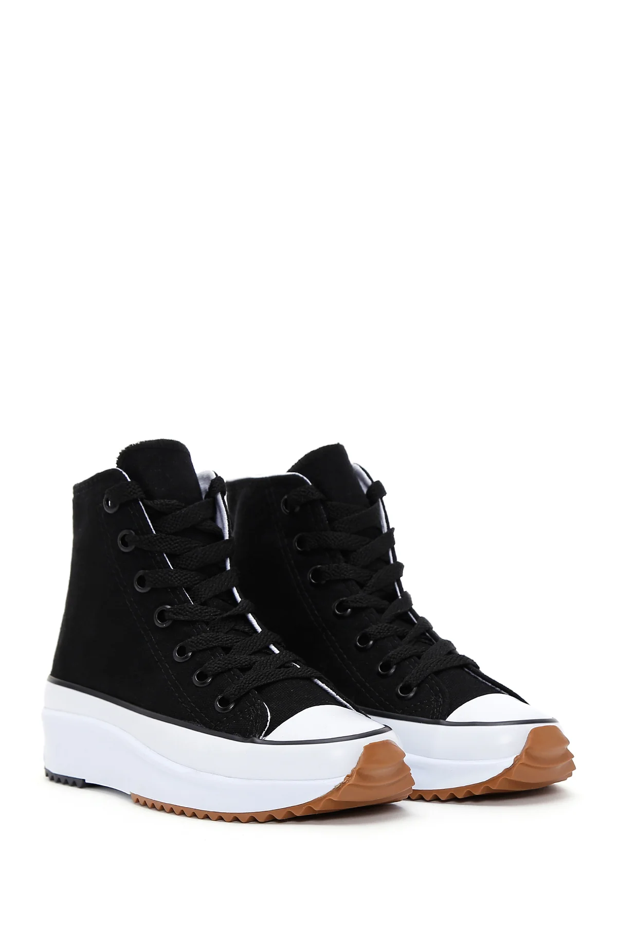 Kadın Siyah Kalın Tabanlı Bilekli Sneaker - Image 3