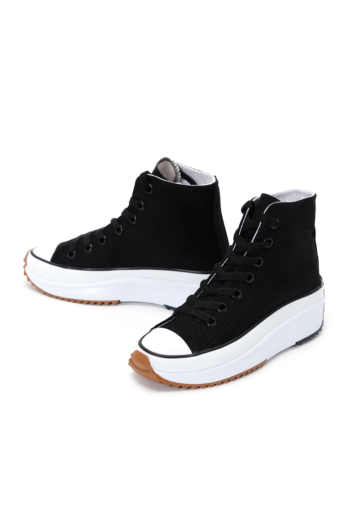 Kadın Siyah Kalın Tabanlı Bilekli Sneaker - Image 6