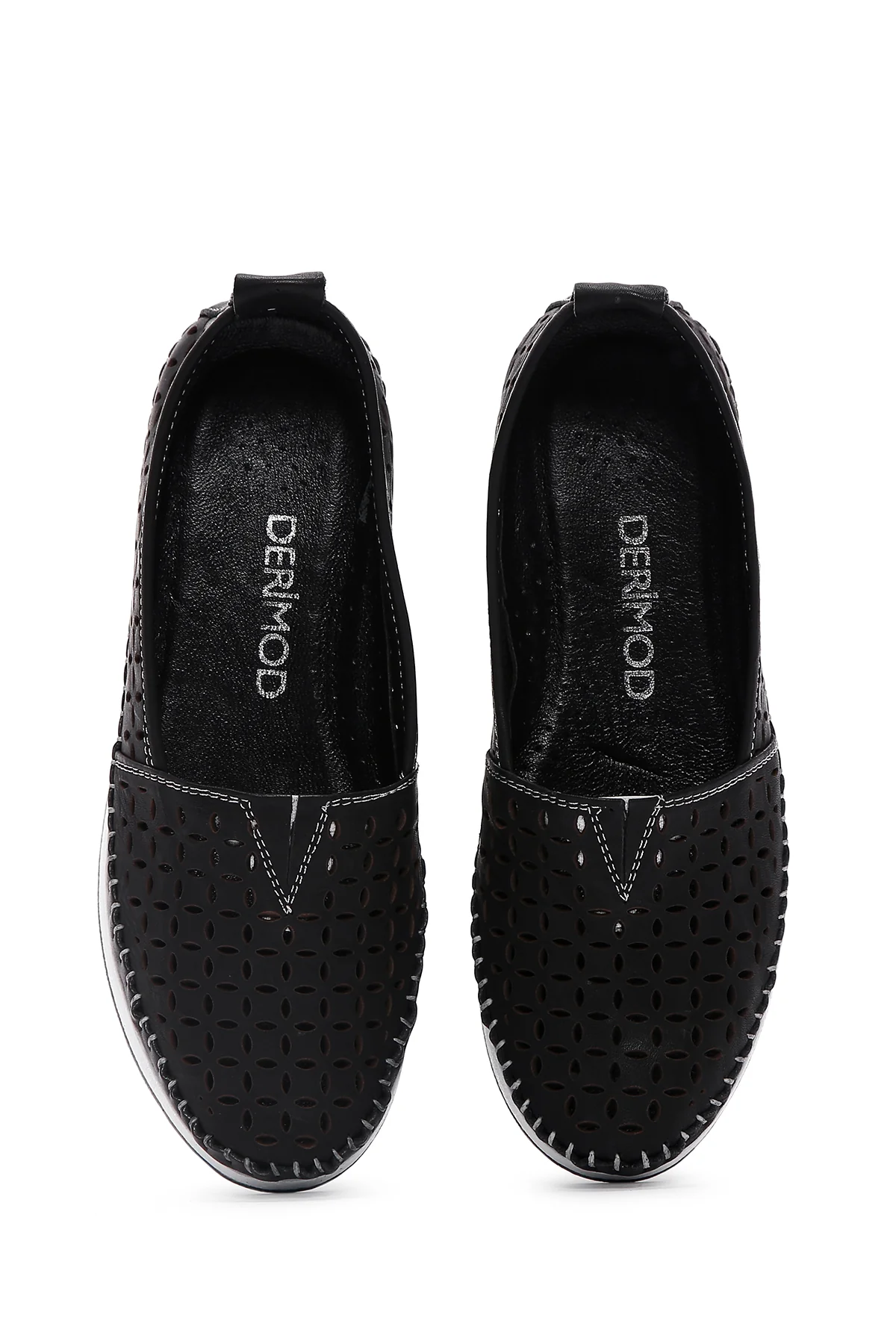 Kadın Siyah Kalın Tabanlı Deri Comfort Loafer - Image 6