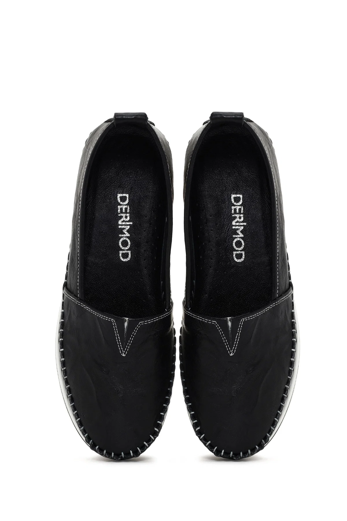 Kadın Siyah Kalın Tabanlı Deri Comfort Loafer - Image 7