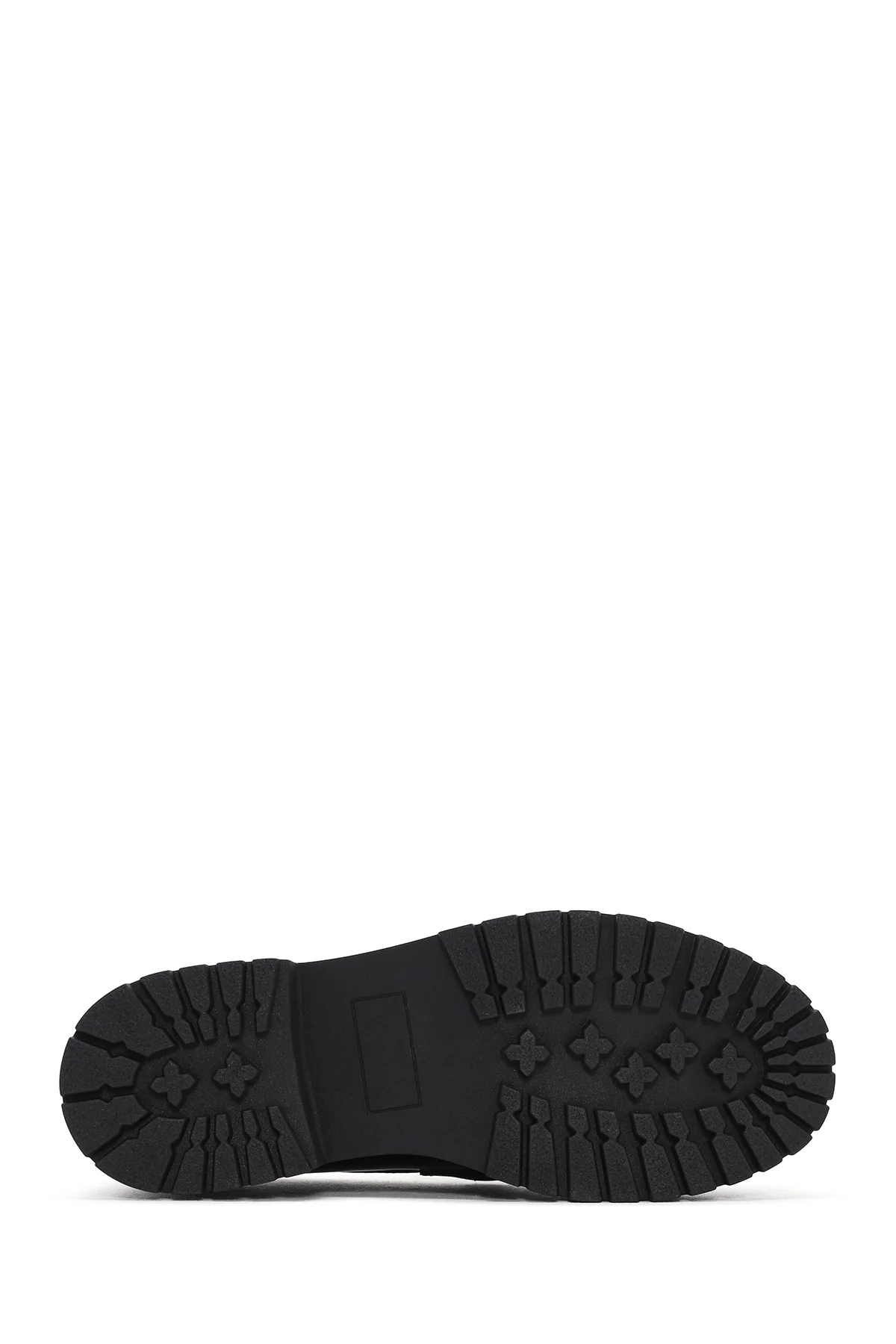 Kadın Siyah Kalın Tabanlı Deri Maskülen Loafer - Image 4