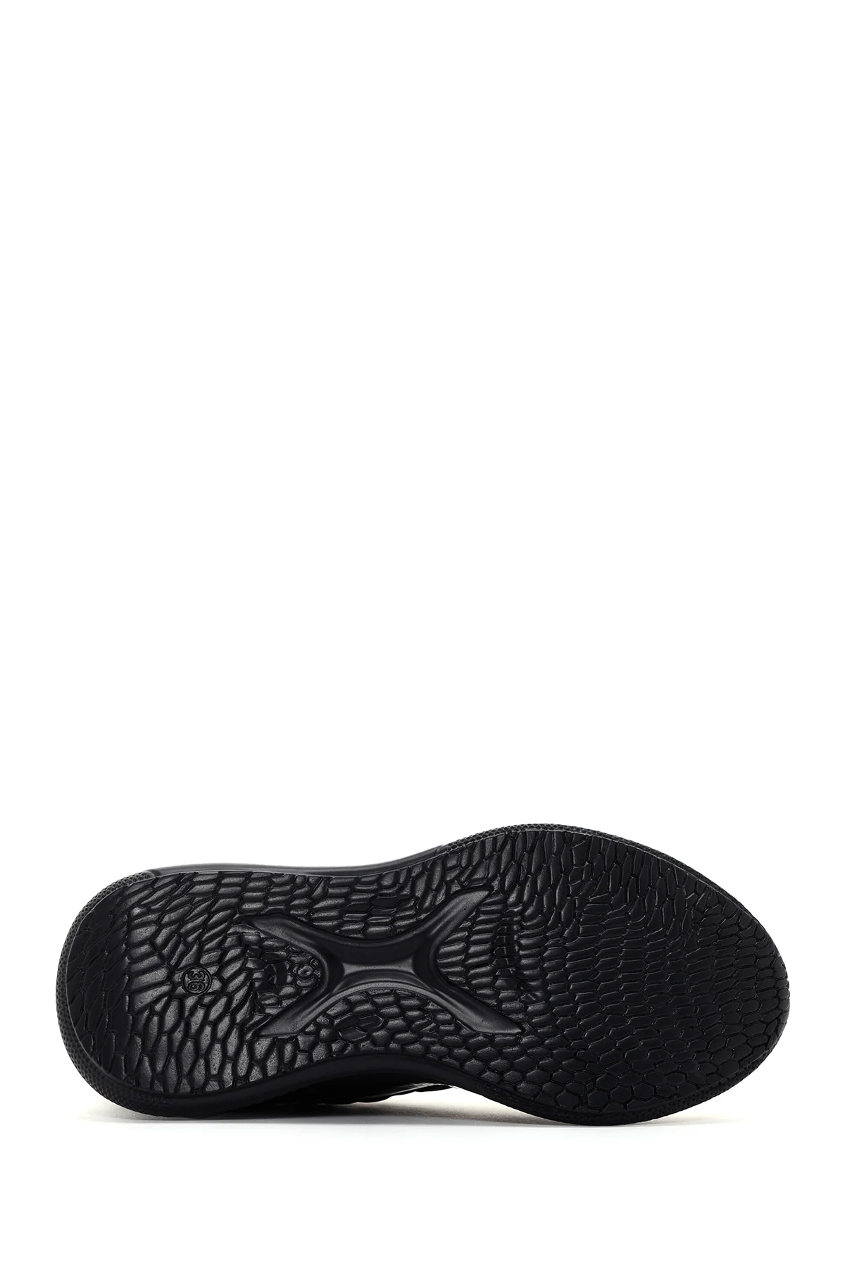 Kadın Siyah Kalın Tabanlı Deri Sneaker - Image 4