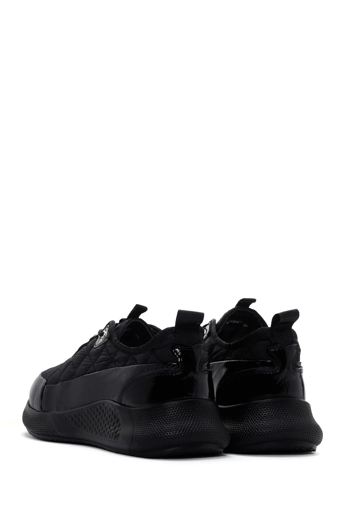 Kadın Siyah Kalın Tabanlı Deri Sneaker - Image 5