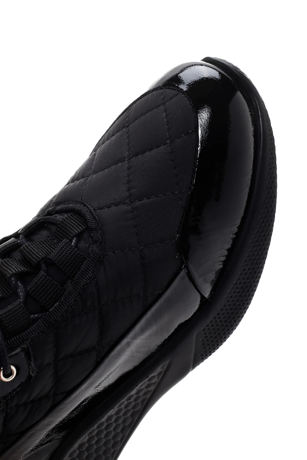 Kadın Siyah Kalın Tabanlı Deri Sneaker - Image 9