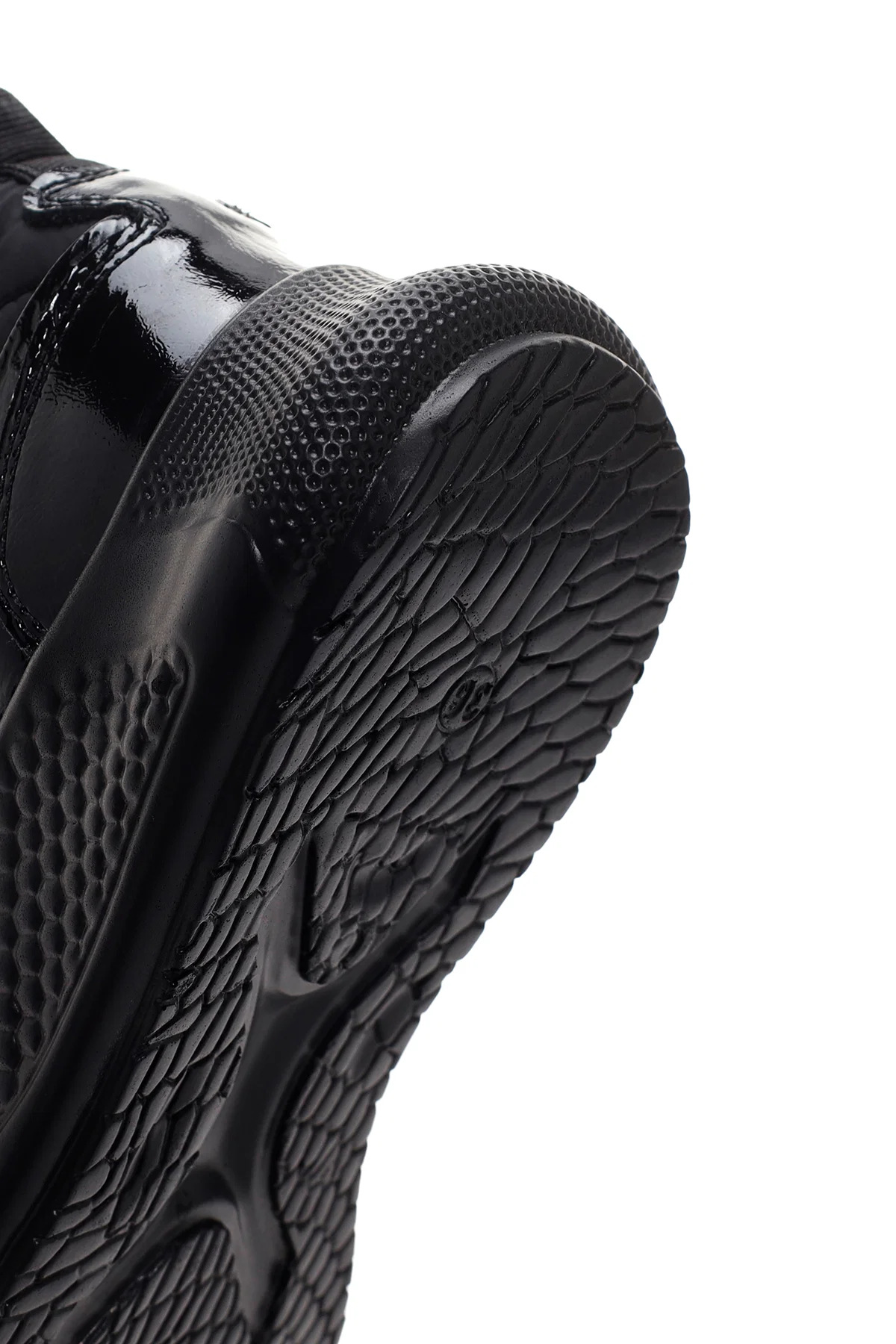 Kadın Siyah Kalın Tabanlı Deri Sneaker - Image 8