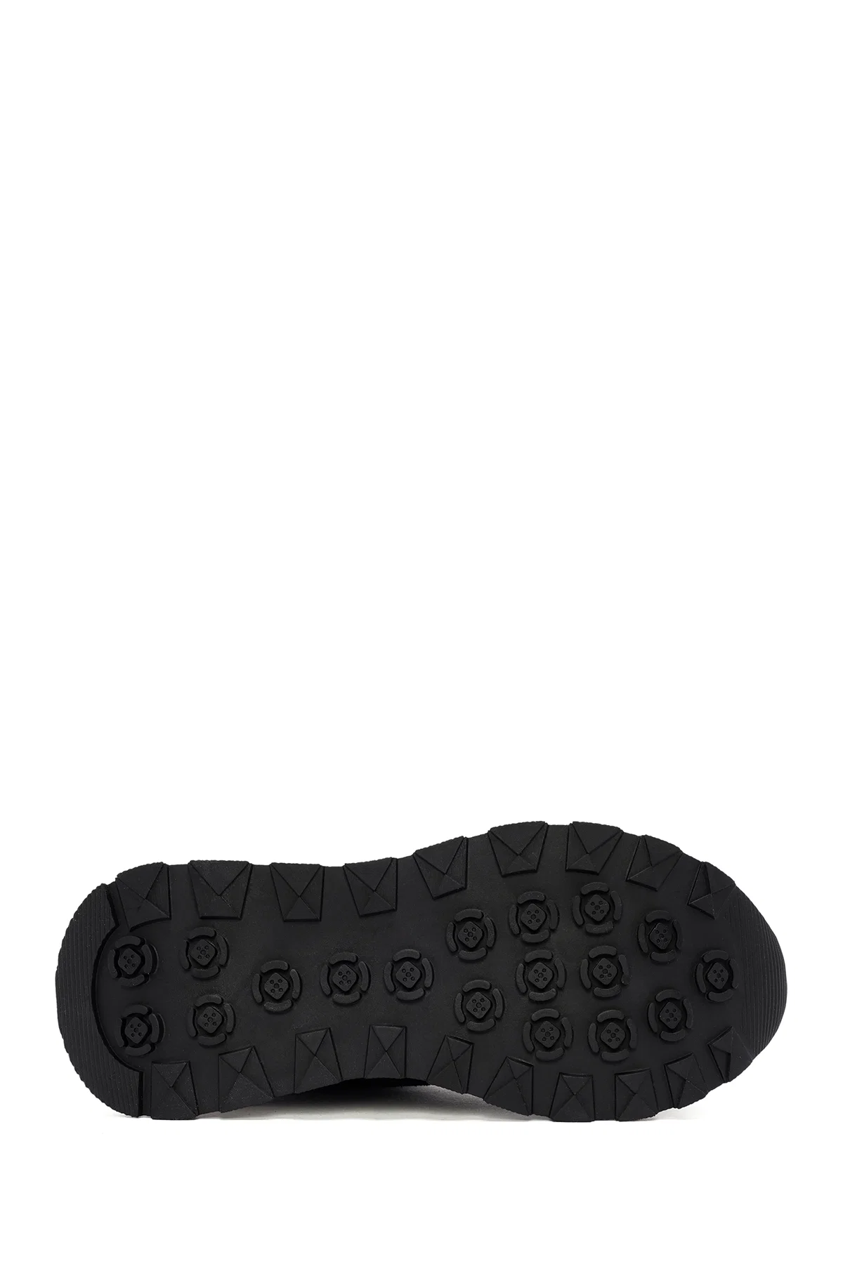 Kadın Siyah Kalın Tabanlı Fermuarlı Deri Sneaker - Image 4