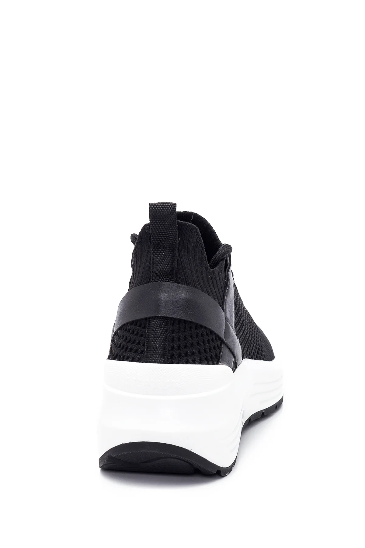 Kadın Siyah Kalın Tabanlı Kumaş Sneaker - Image 5