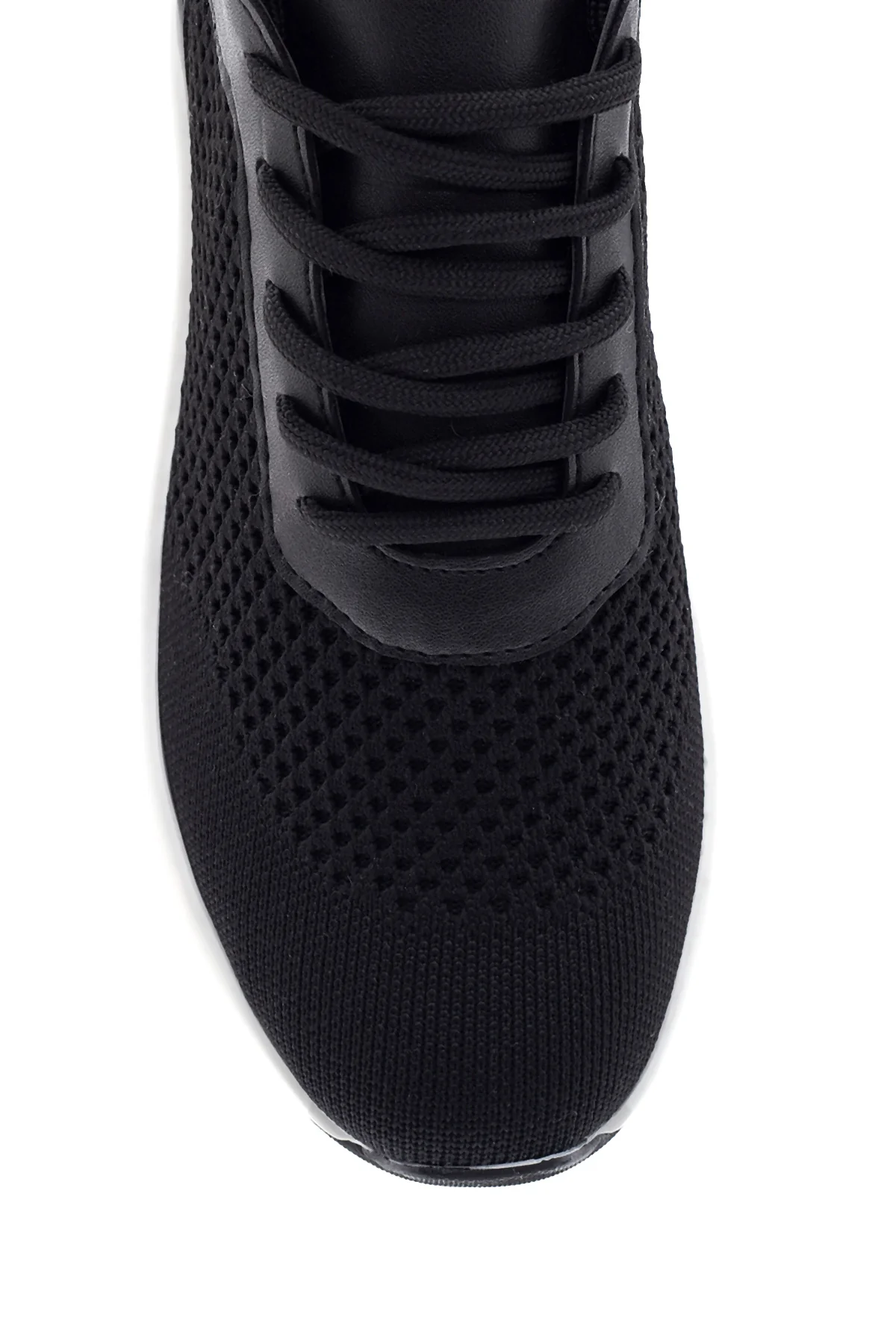 Kadın Siyah Kalın Tabanlı Kumaş Sneaker - Image 6