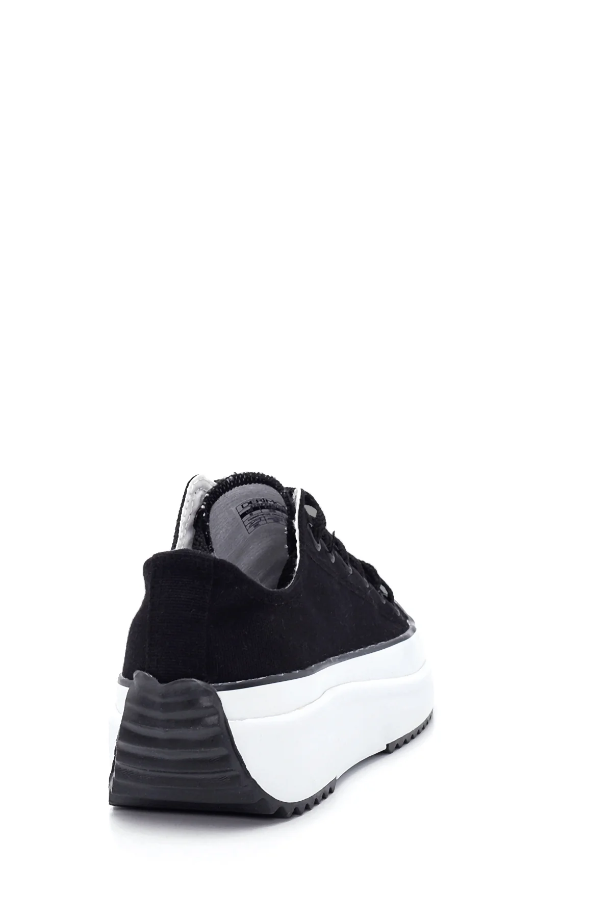 Kadın Siyah Kalın Tabanlı Kumaş Sneaker - Image 5
