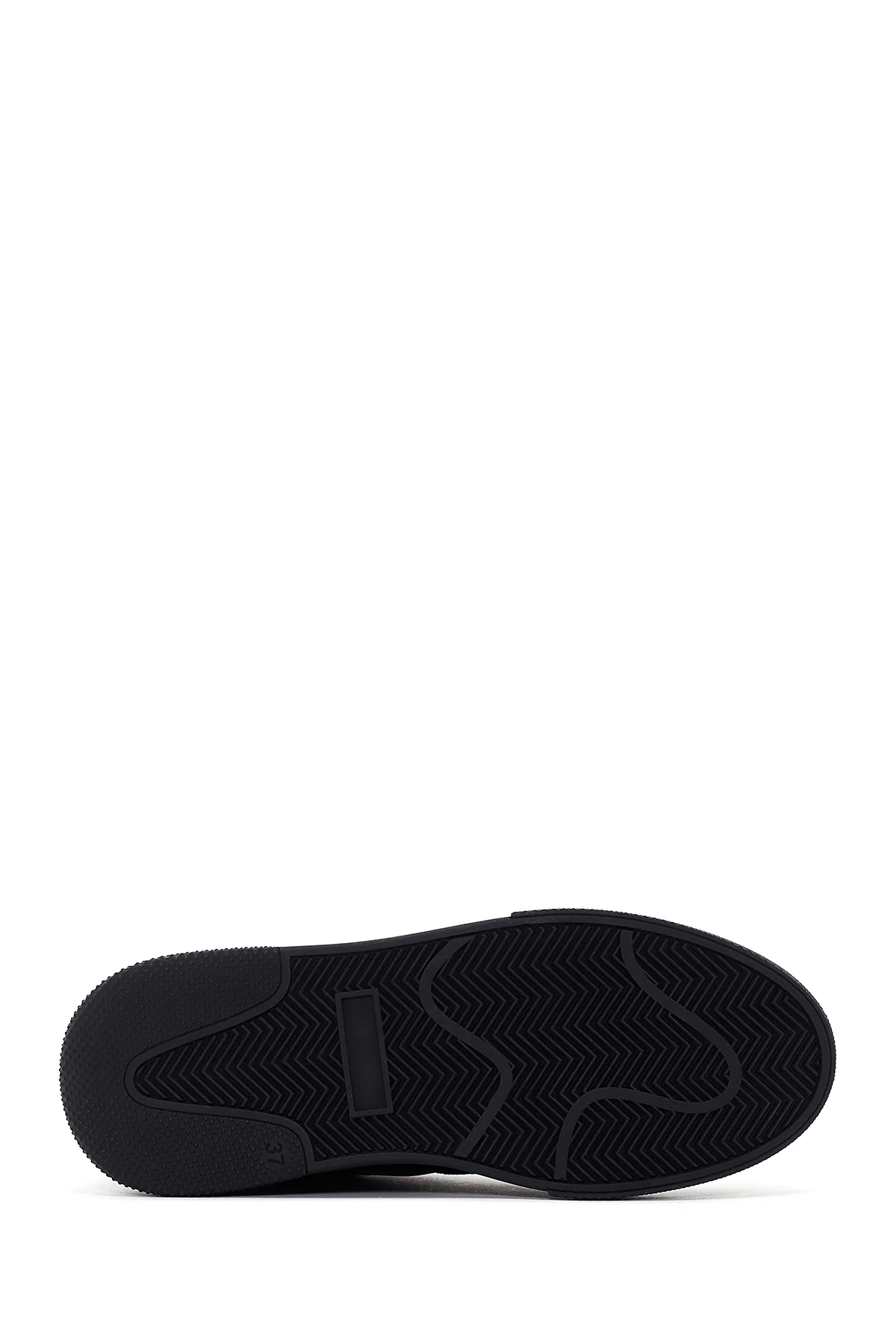 Kadın Siyah Kalın Tabanlı Kürklü Deri Sneaker - Image 4