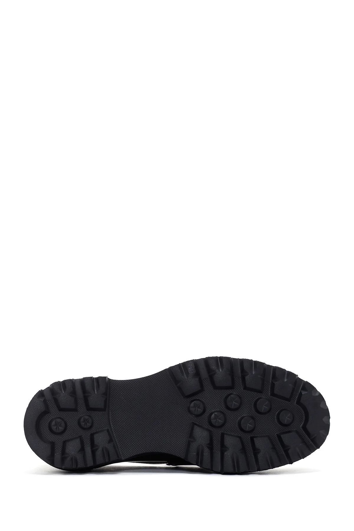 Kadın Siyah Kalın Tabanlı Püsküllü Casual Deri Loafer - Image 4