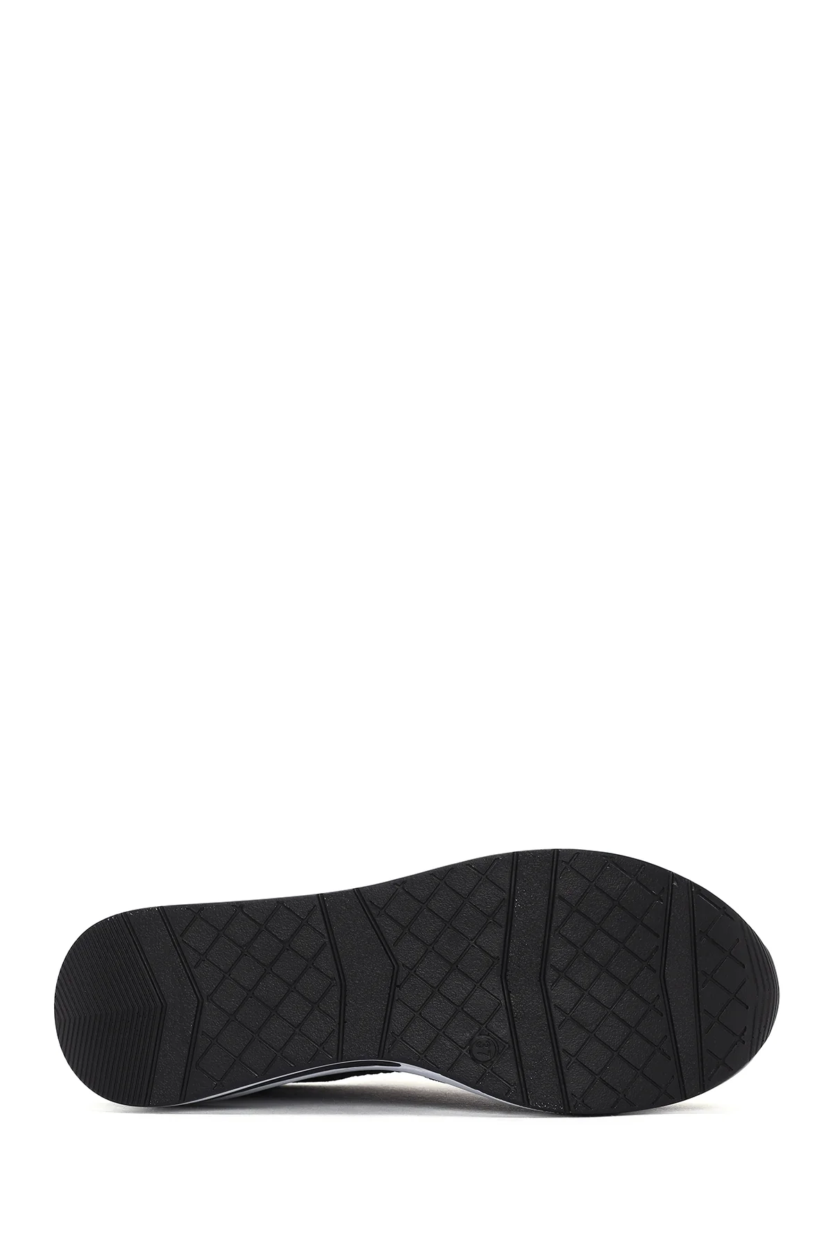 Kadın Siyah Kalın Topuklu Bağcıklı Deri Sneaker - Image 4