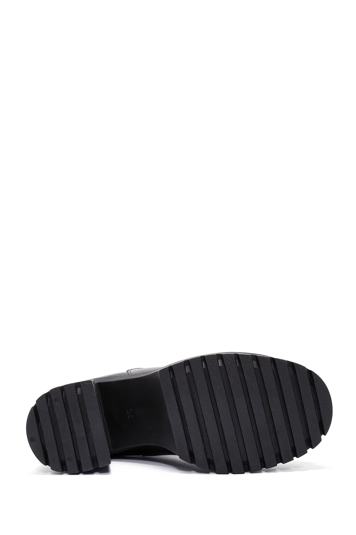 Kadın Siyah Kalın Topuklu Deri Chelsea Bot - Image 6