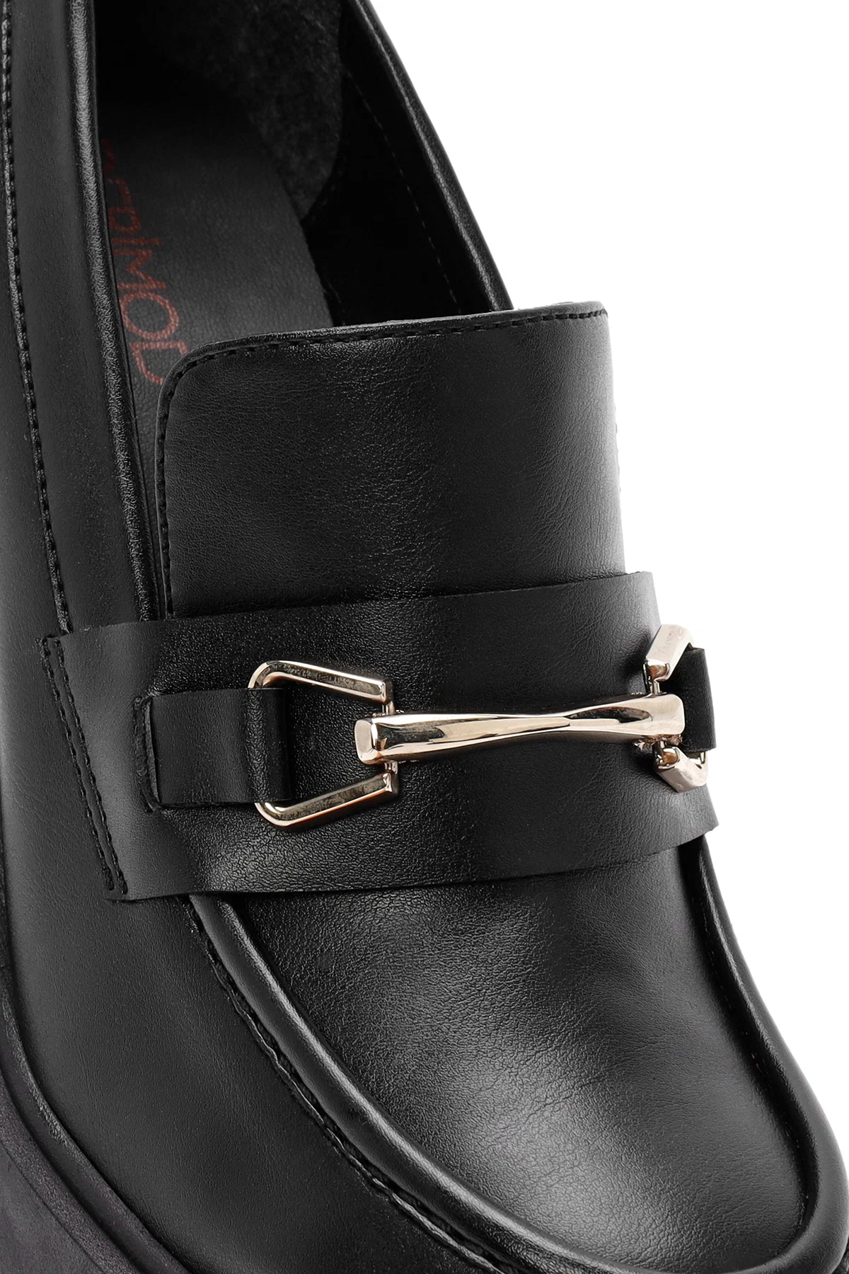 Kadın Siyah Kalın Topuklu Loafer - Image 11