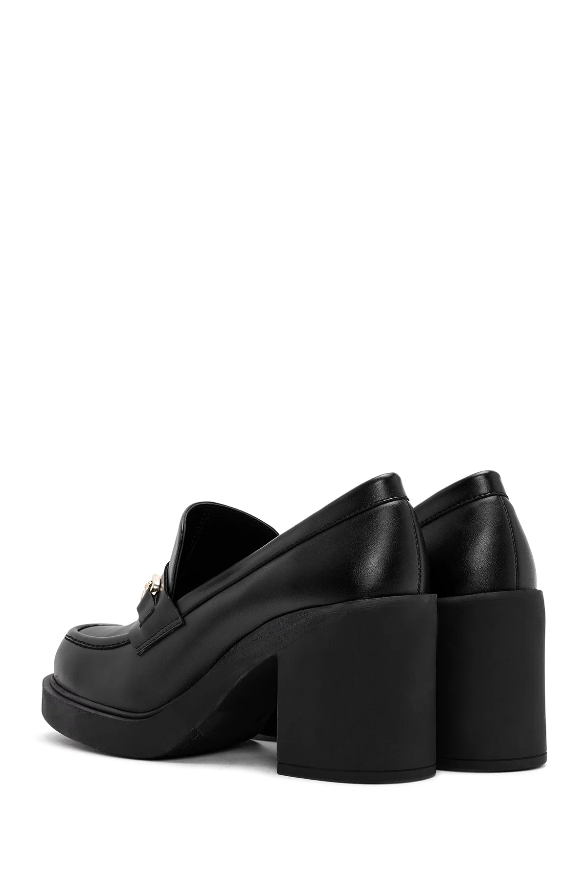 Kadın Siyah Kalın Topuklu Loafer - Image 6
