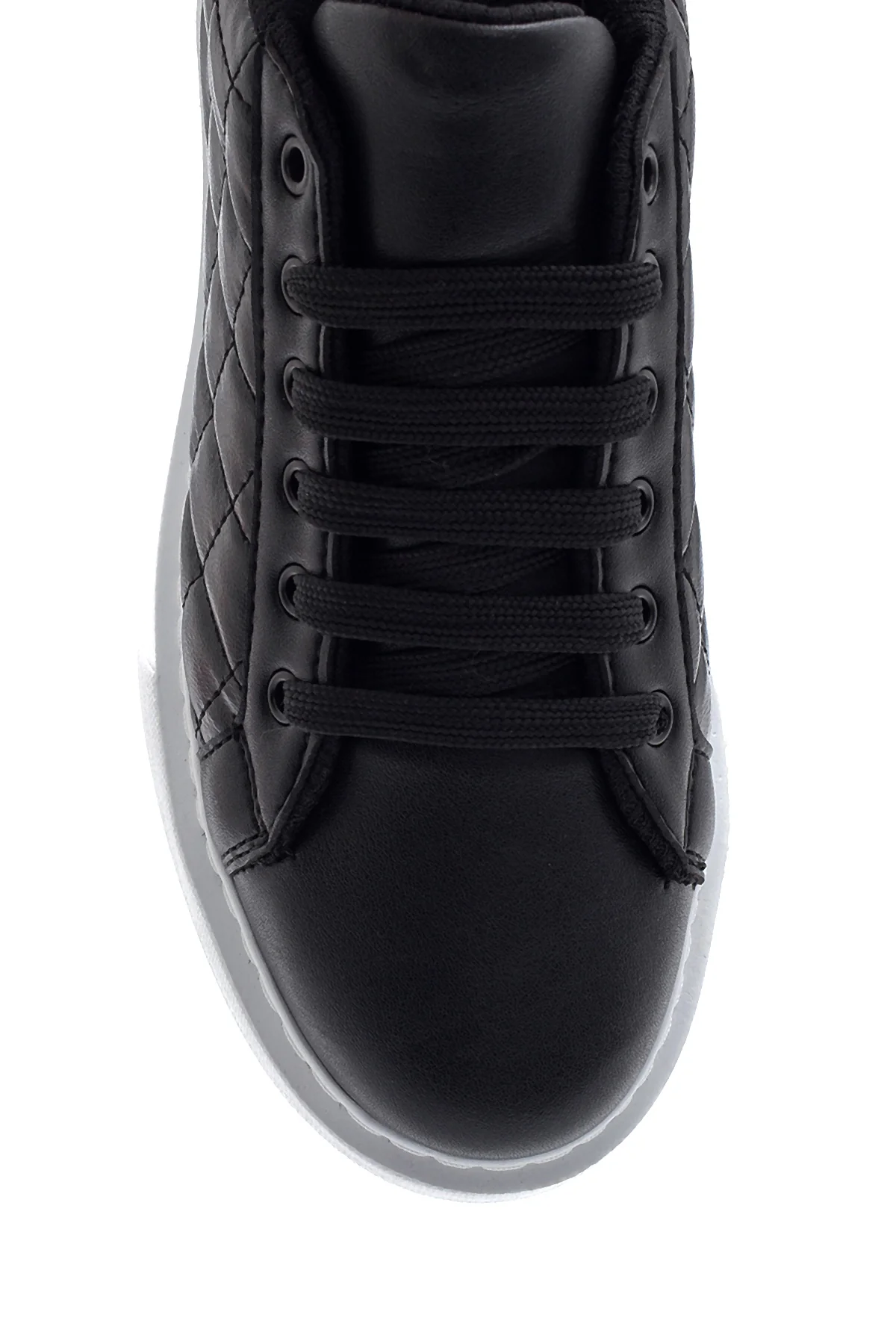Kadın Siyah Kapitone Kalın Tabanlı Kapitone Sneaker - Image 5