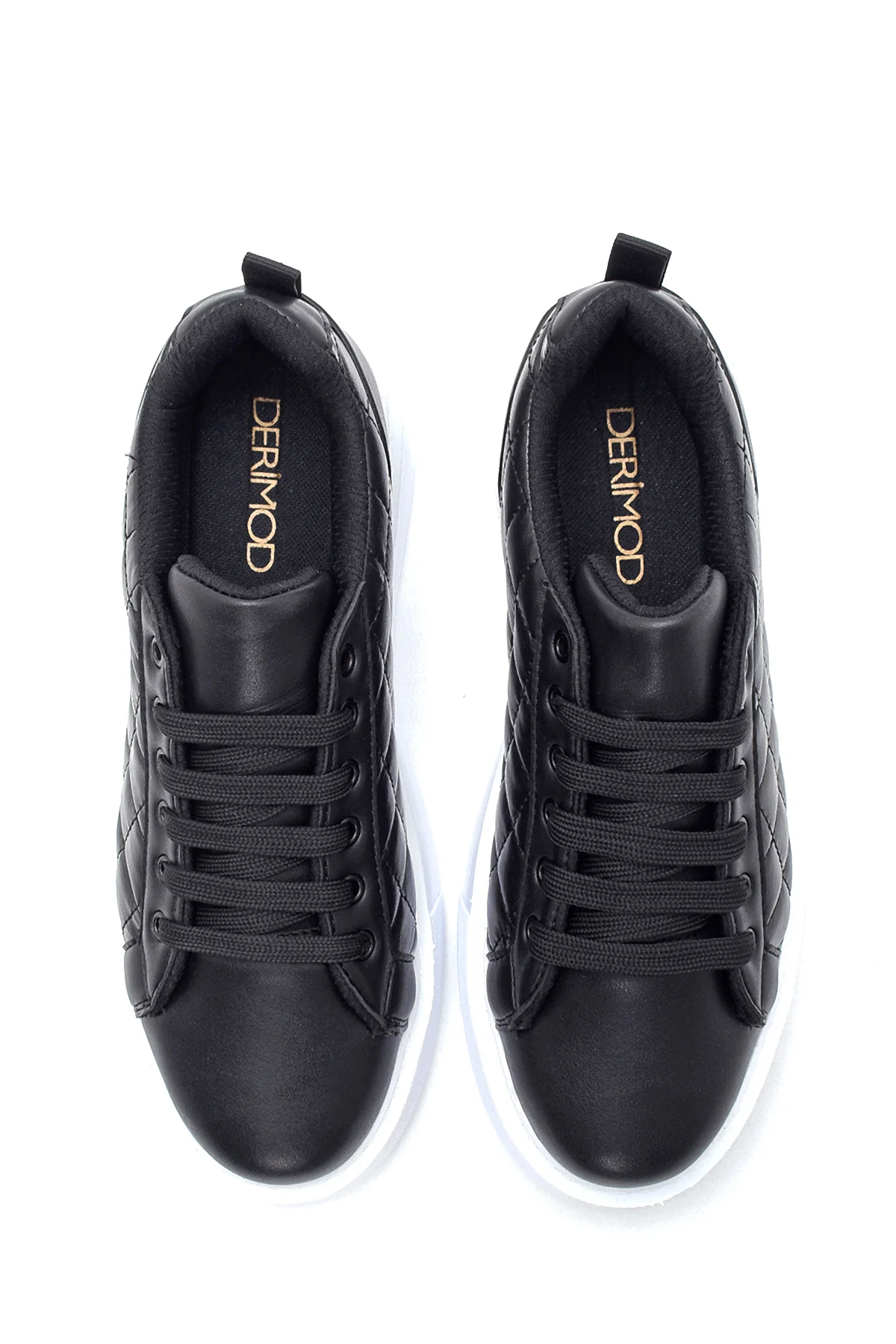 Kadın Siyah Kapitone Kalın Tabanlı Kapitone Sneaker - Image 6