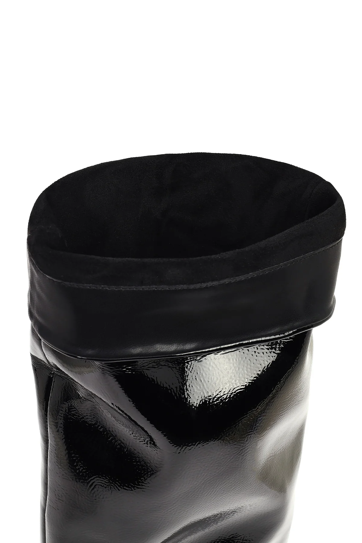 Kadın Siyah Kısa İnce Topuklu Rugan Çizme - Image 8