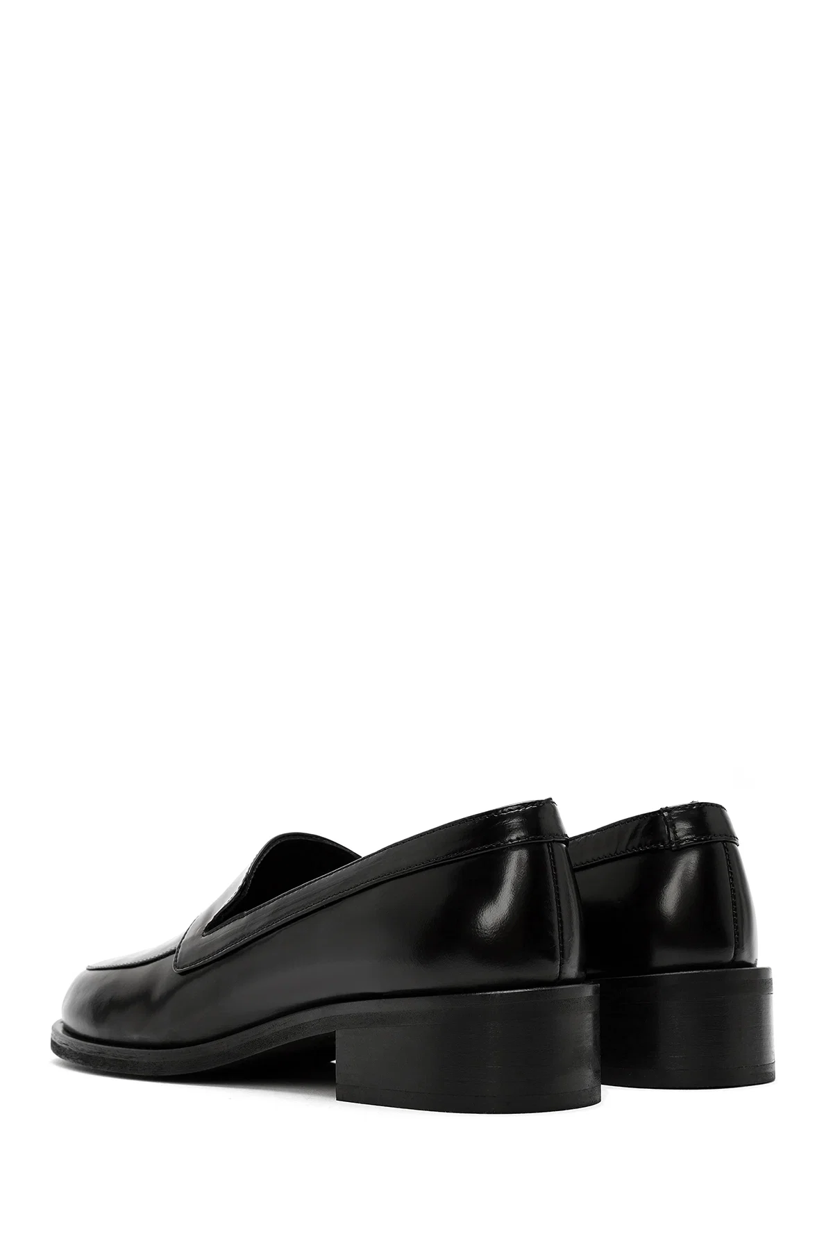 Kadın Siyah Klasik Deri Loafer - Image 5