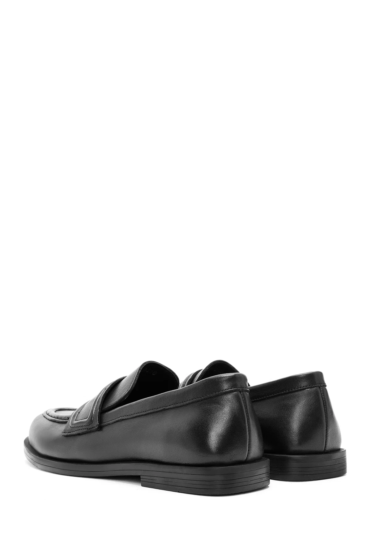 Kadın Siyah Klasik Deri Loafer - Image 5