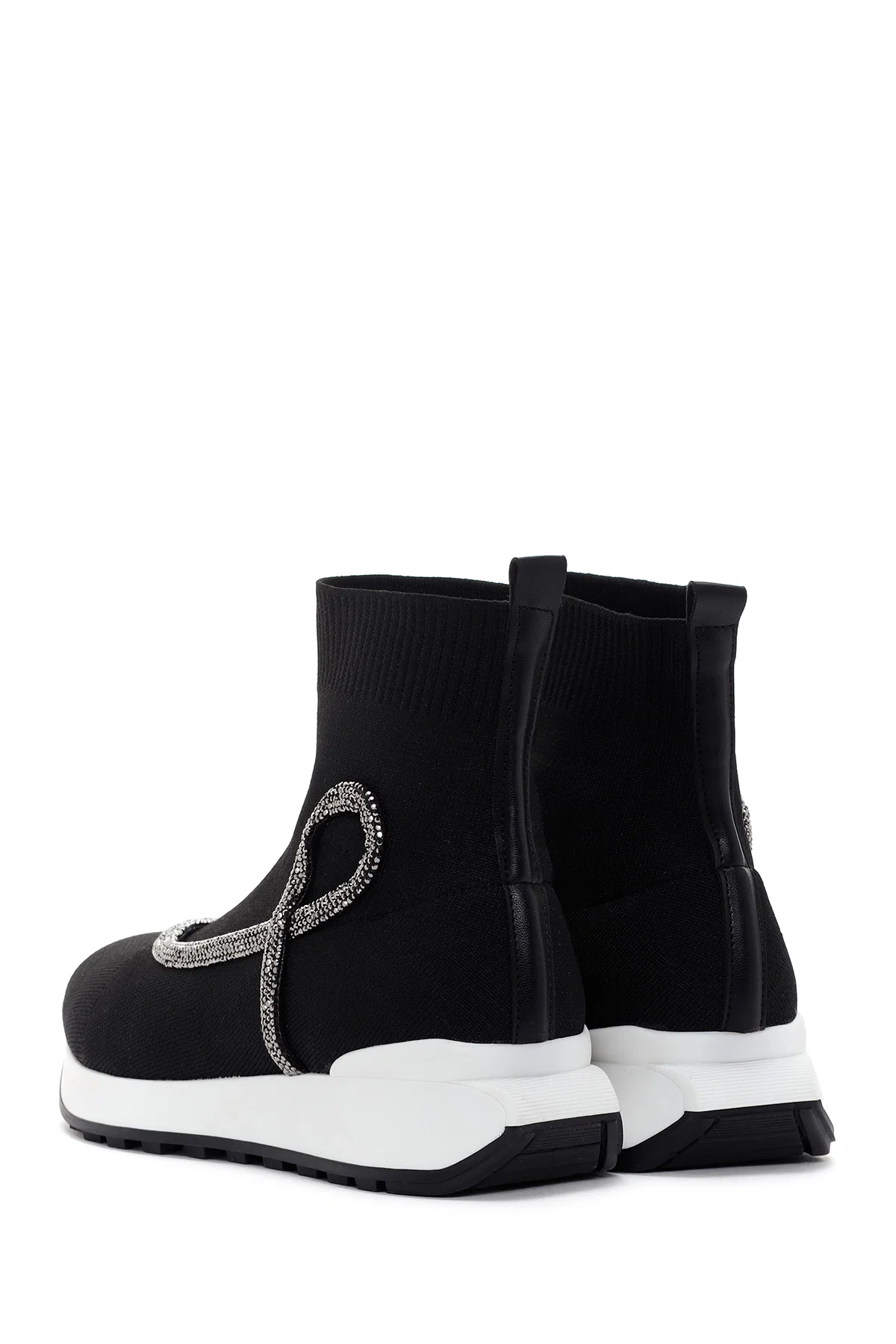 Kadın Siyah Kumaş Bilekli Sneaker - Image 5