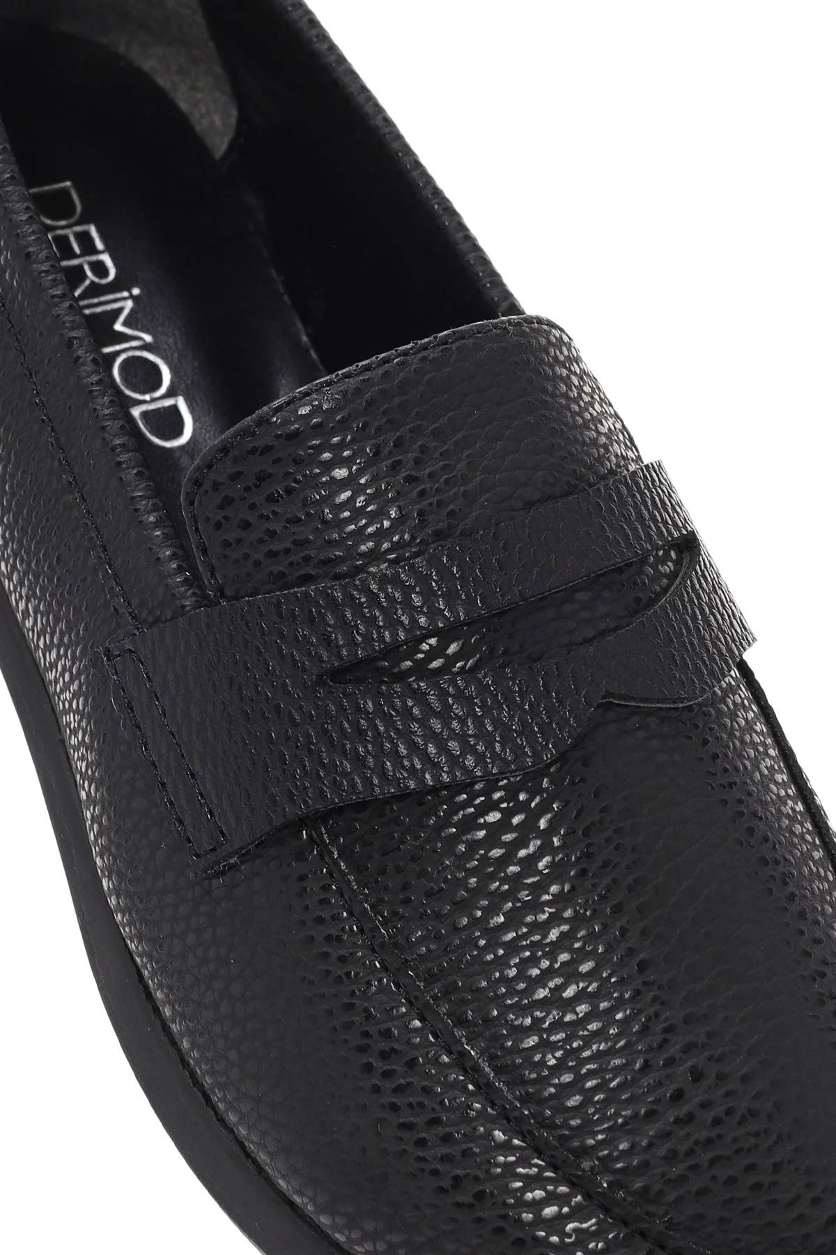 Kadın Siyah Maskülen Loafer - Image 10