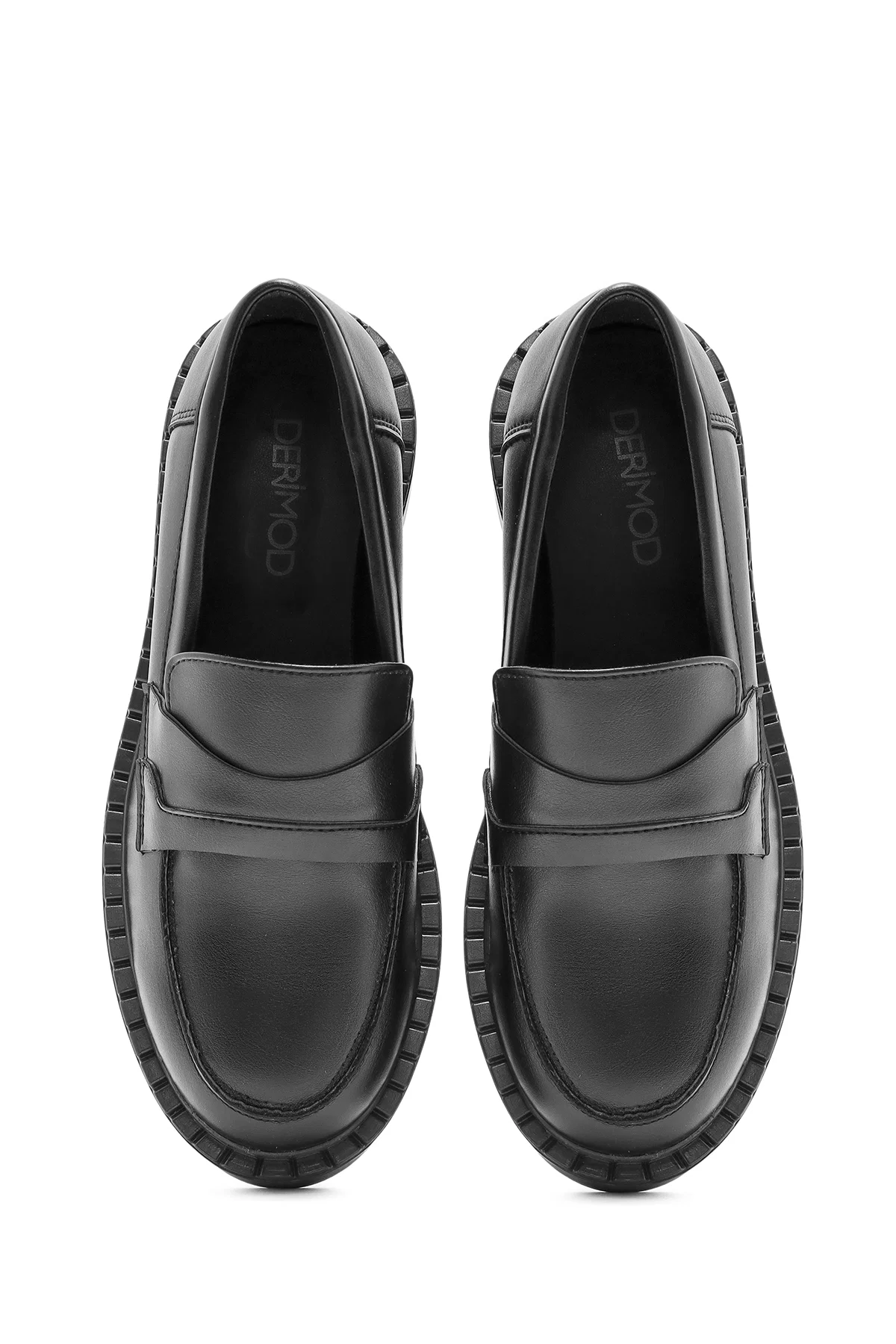 Kadın Siyah Maskülen Loafer - Image 7