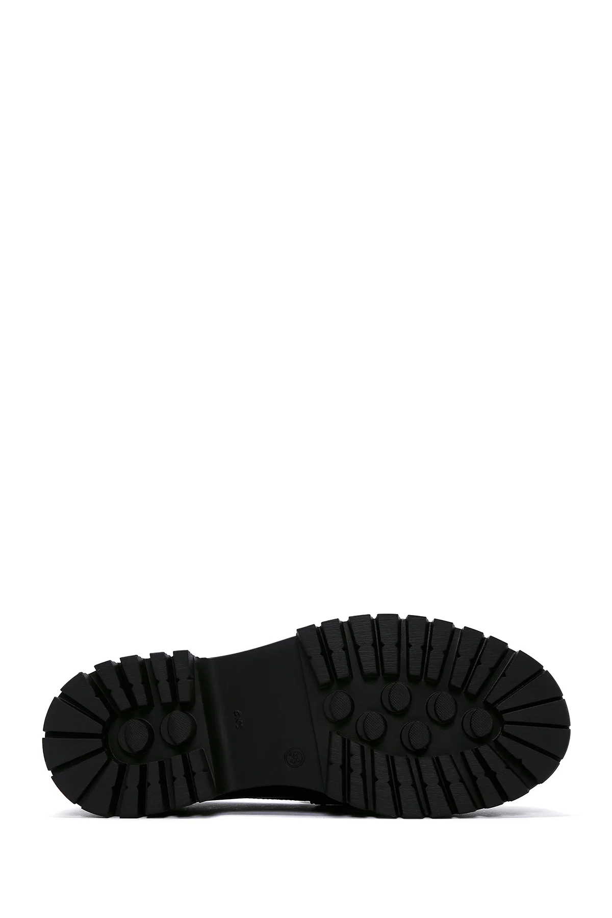 Kadın Siyah Püskül Detaylı Deri Maskülen Loafer - Image 4