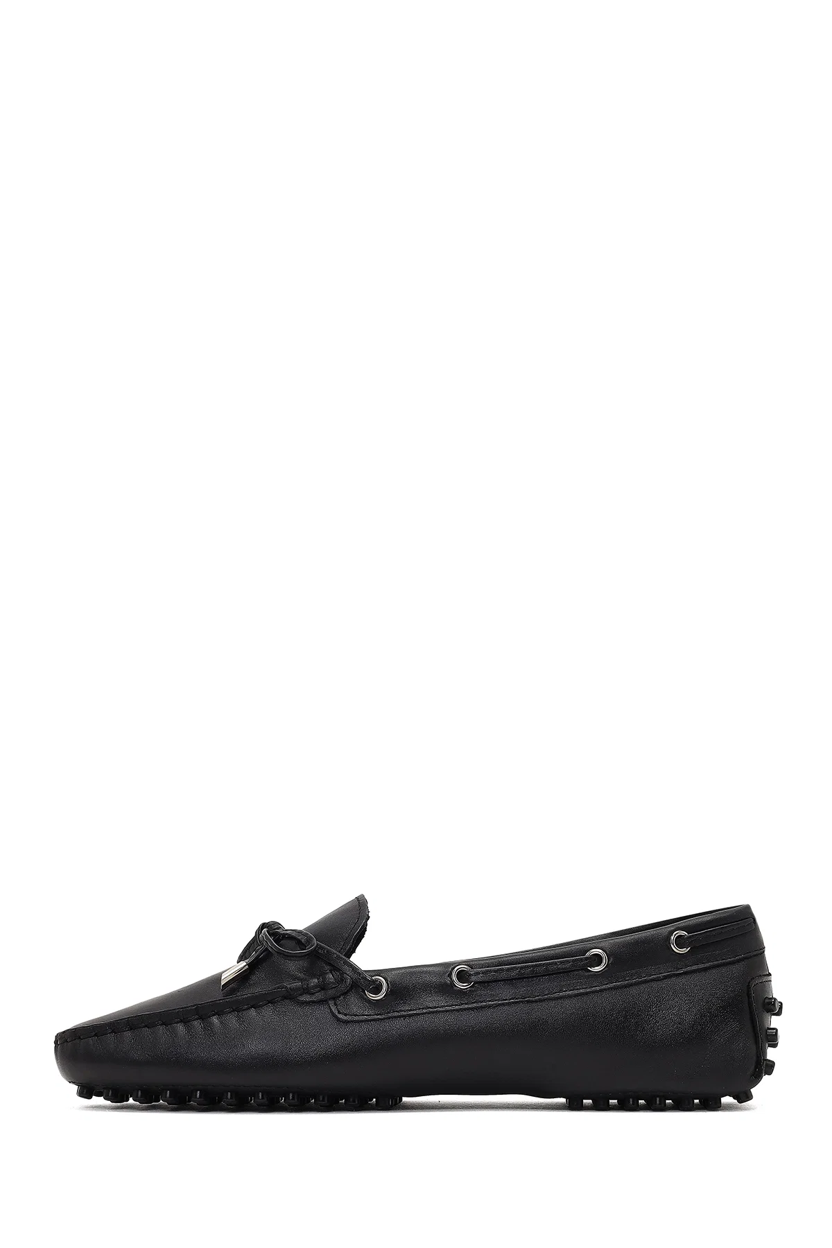 Kadın Siyah Püsküllü Deri Loafer - Image 2