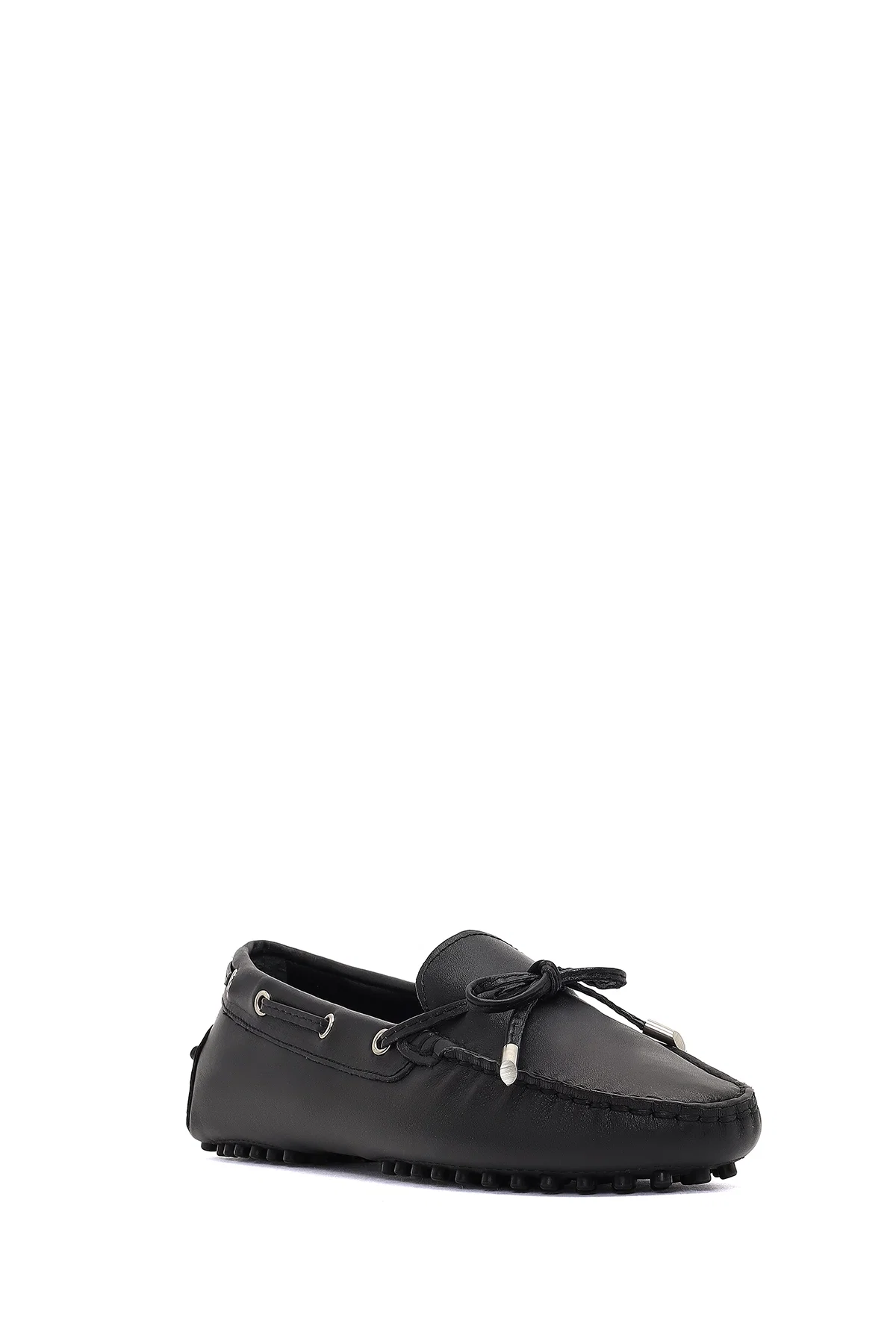 Kadın Siyah Püsküllü Deri Loafer - Image 6