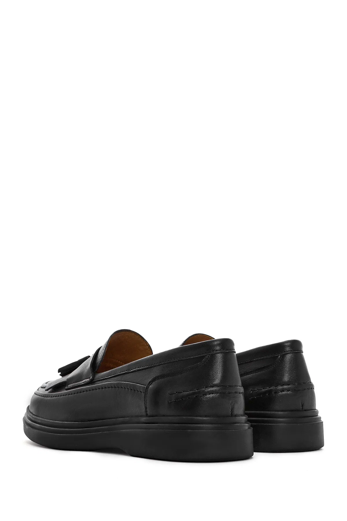 Kadın Siyah Püsküllü Deri Loafer - Image 5
