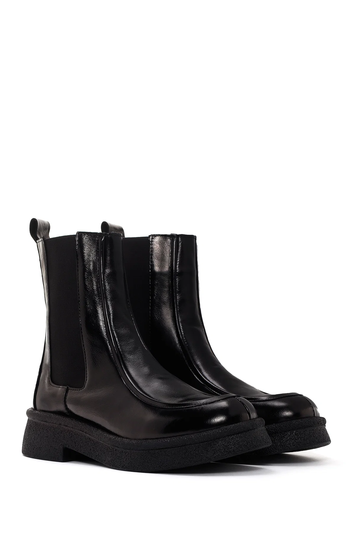 Kadın Siyah Rugan Deri Chelsea Bot - Image 4