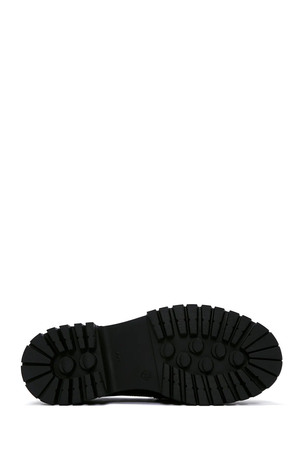 Kadın Siyah Rugan Deri Maskülen Loafer - Image 4
