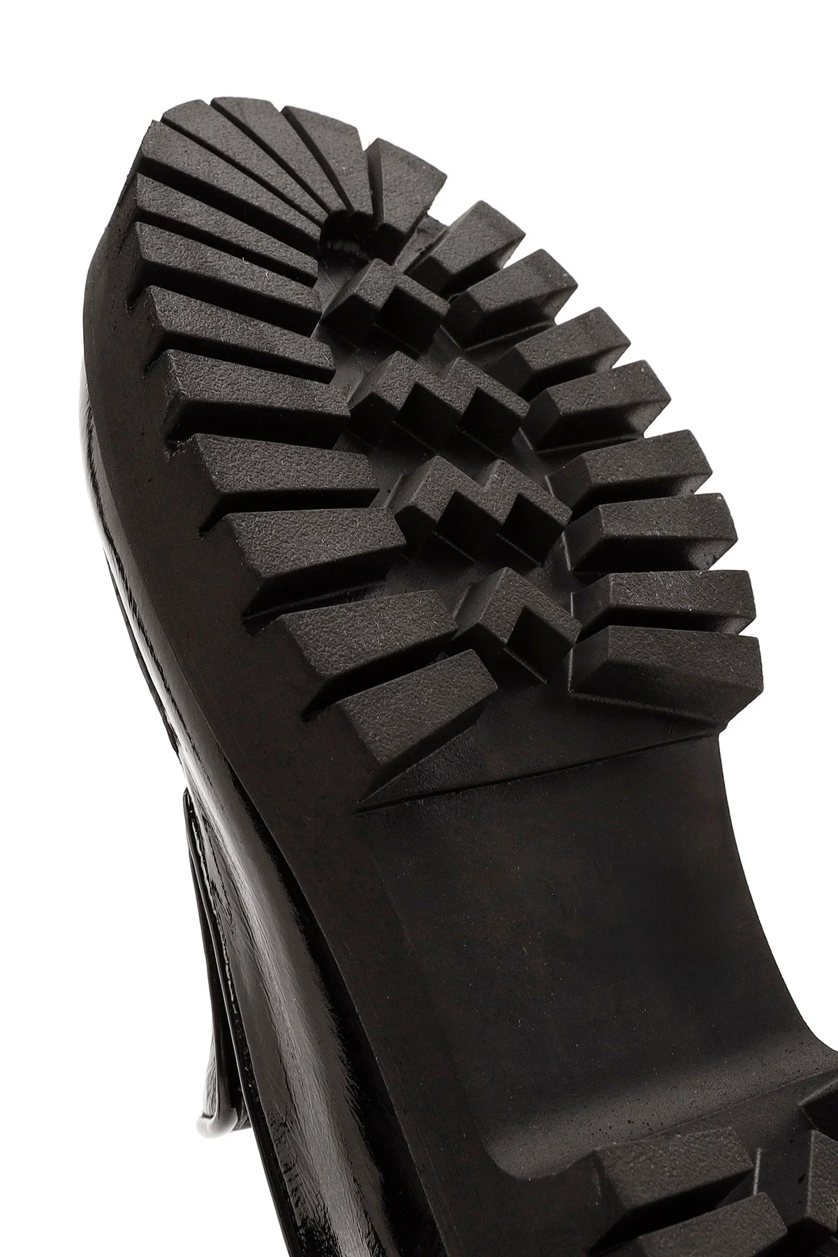 Kadın Siyah Rugan Deri Maskülen Loafer - Image 10