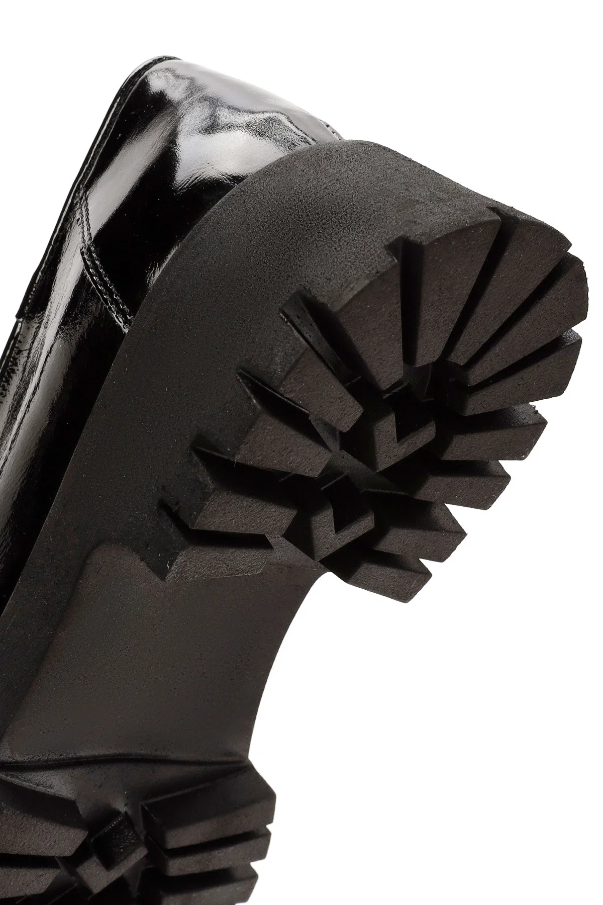 Kadın Siyah Rugan Deri Maskülen Loafer - Image 8