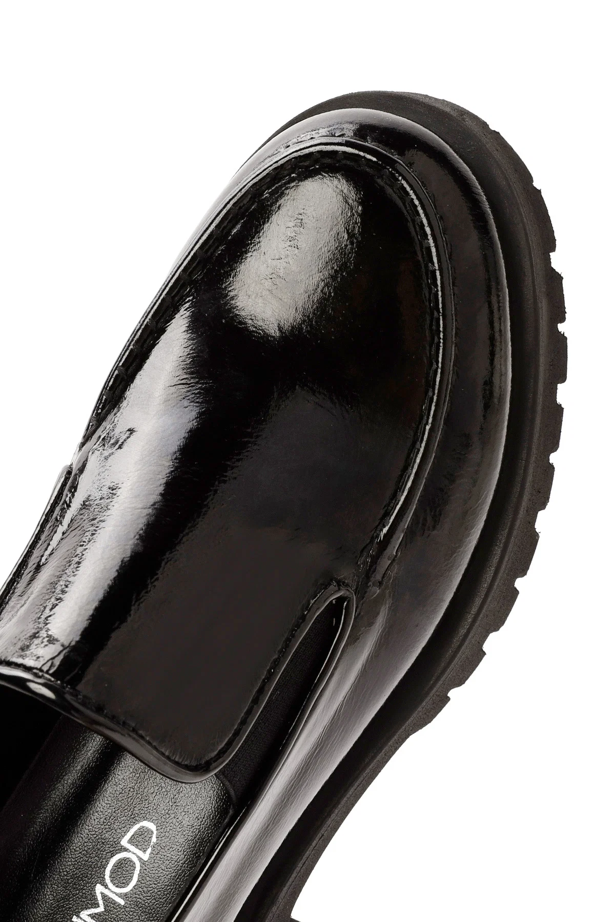 Kadın Siyah Rugan Deri Maskülen Loafer - Image 9