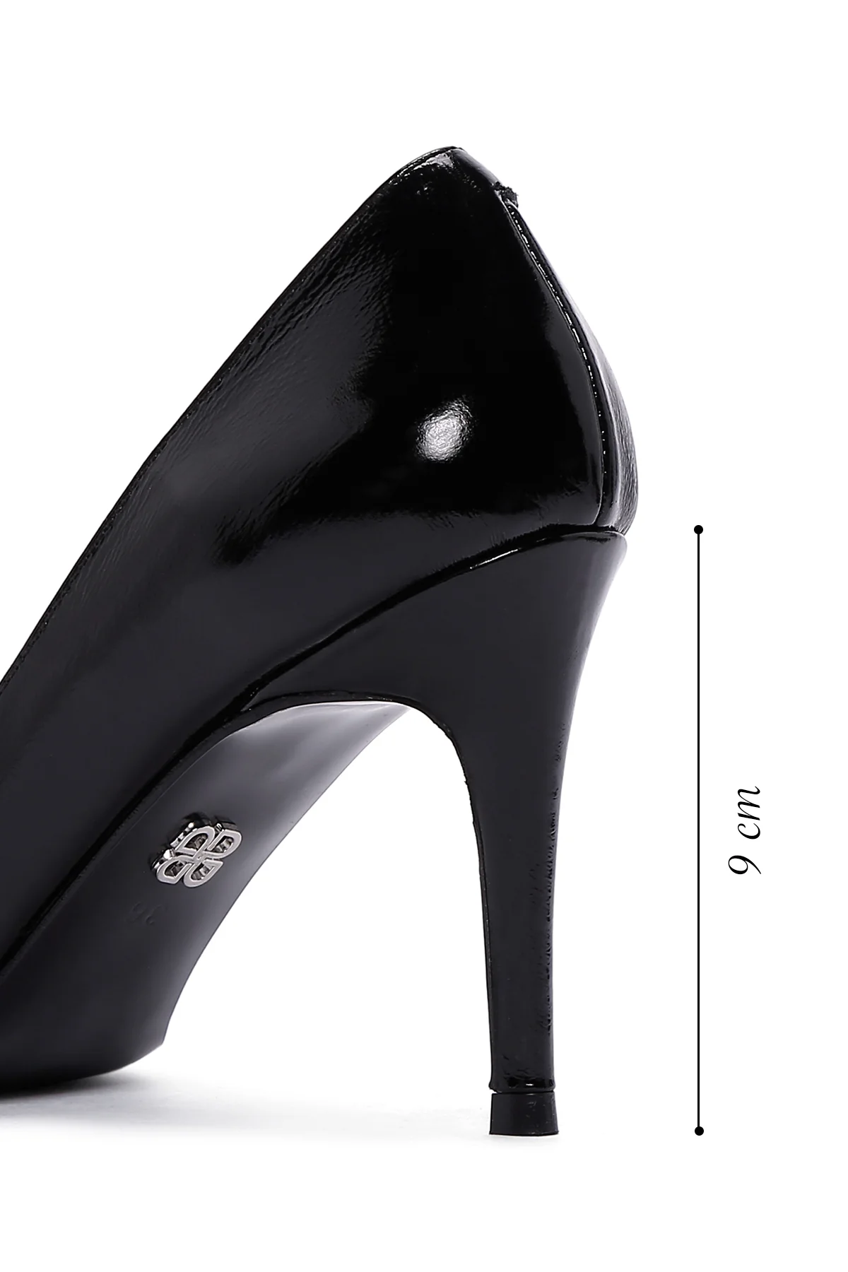 Kadın Siyah Rugan Deri Stiletto - Image 2