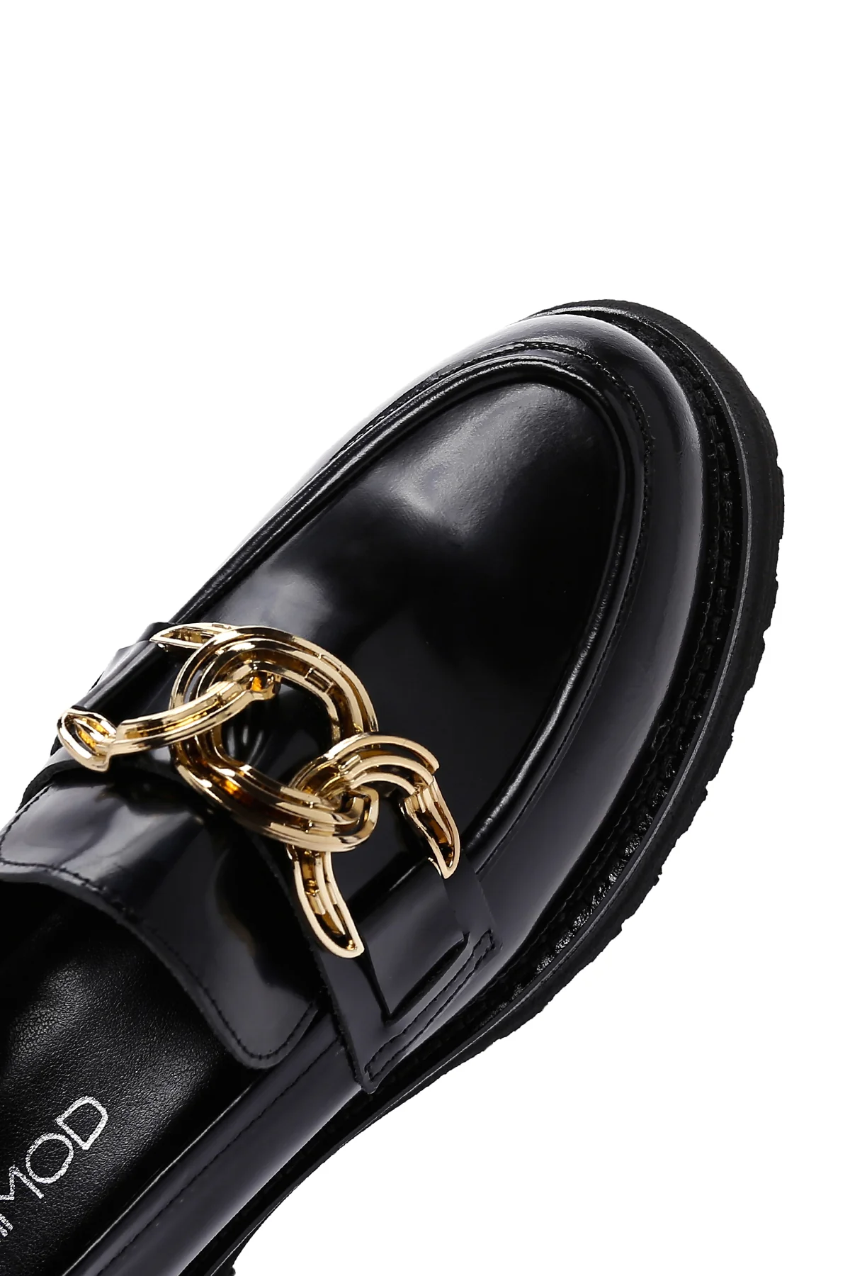Kadın Siyah Rugan Deri Tokalı Casual Loafer - Image 8