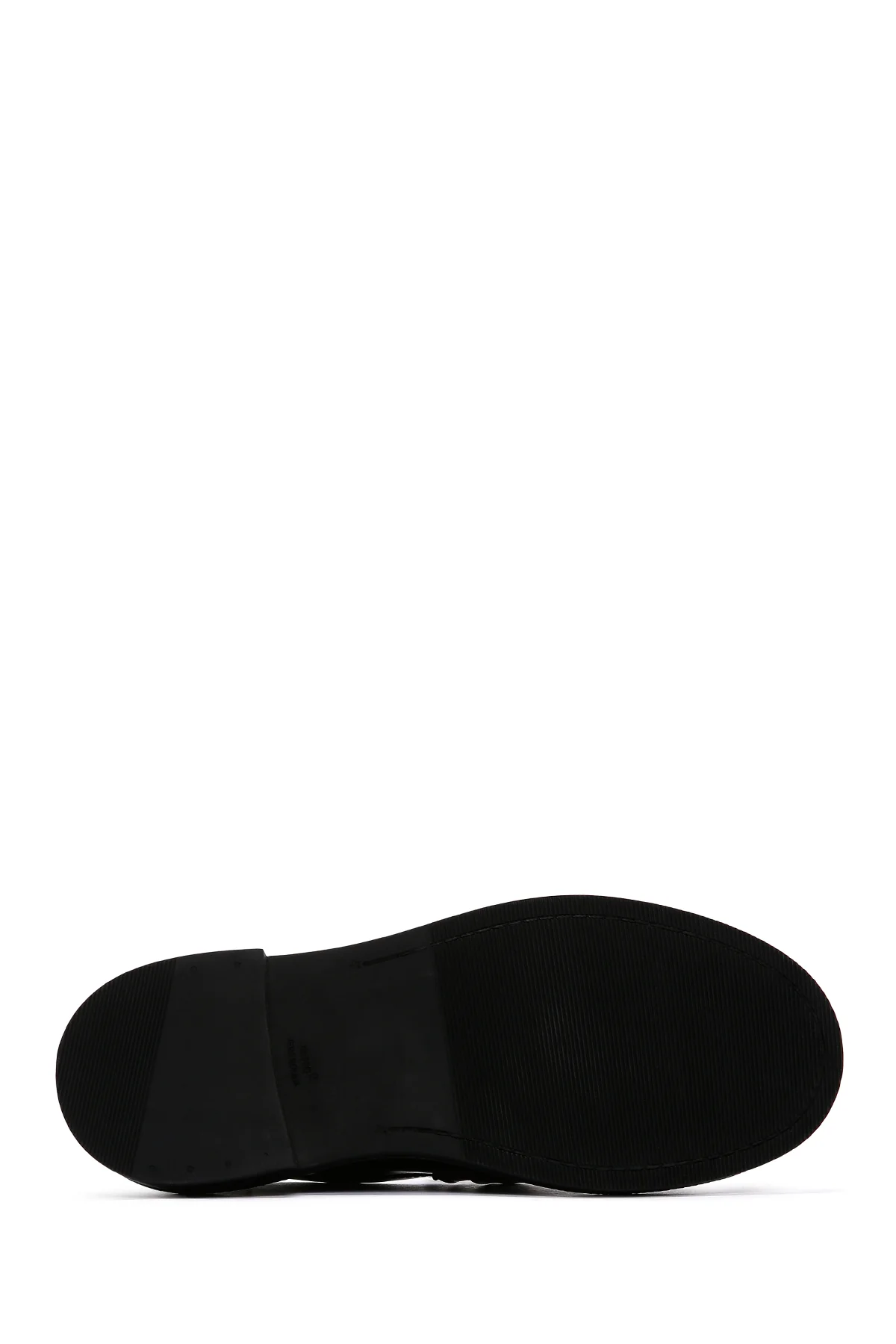Kadın Siyah Rugan Deri Tokalı Klasik Loafer - Image 4