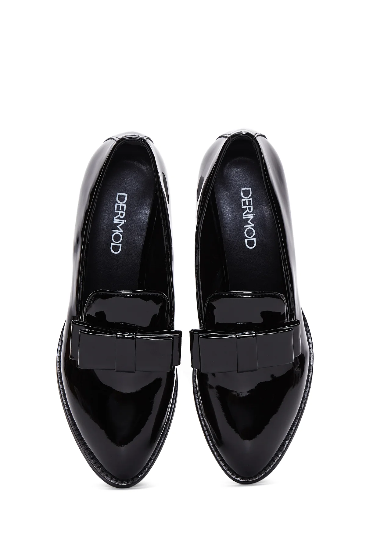 Kadın Siyah Rugan Topuklu Loafer - Image 6