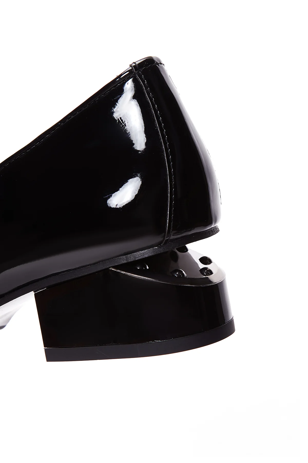 Kadın Siyah Rugan Topuklu Loafer - Image 7