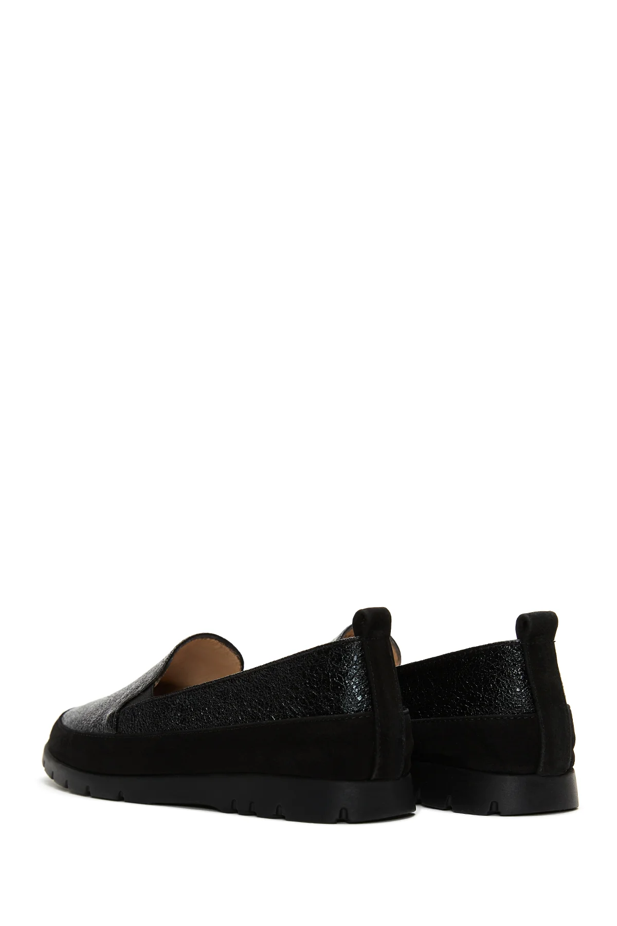 Kadın Siyah Simli Deri Comfort Loafer - Image 5
