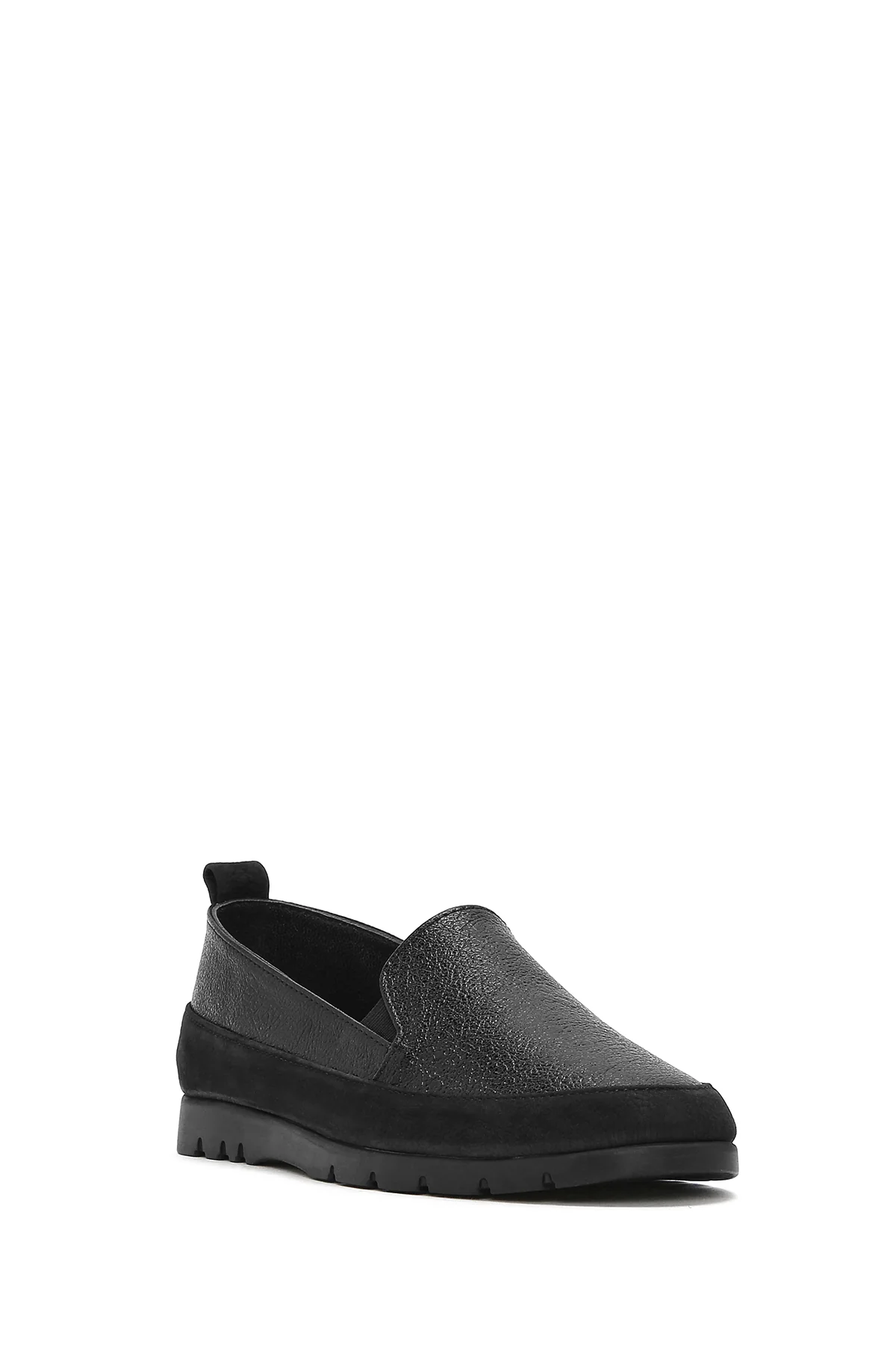 Kadın Siyah Simli Deri Konfor Loafer - Image 7