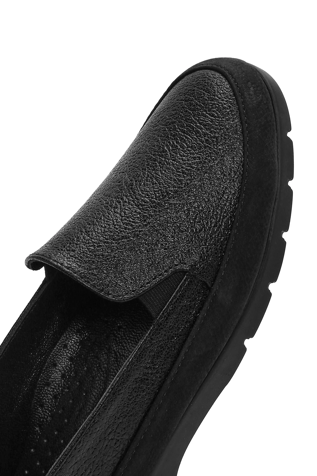 Kadın Siyah Simli Deri Konfor Loafer - Image 8