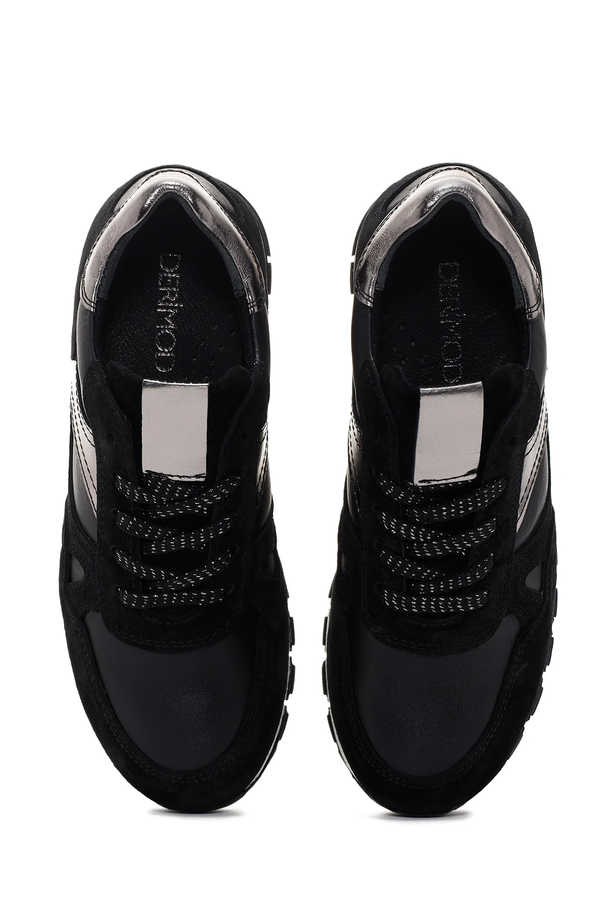 Kadın Siyah Süet Deri Detaylı Sneaker - Image 6