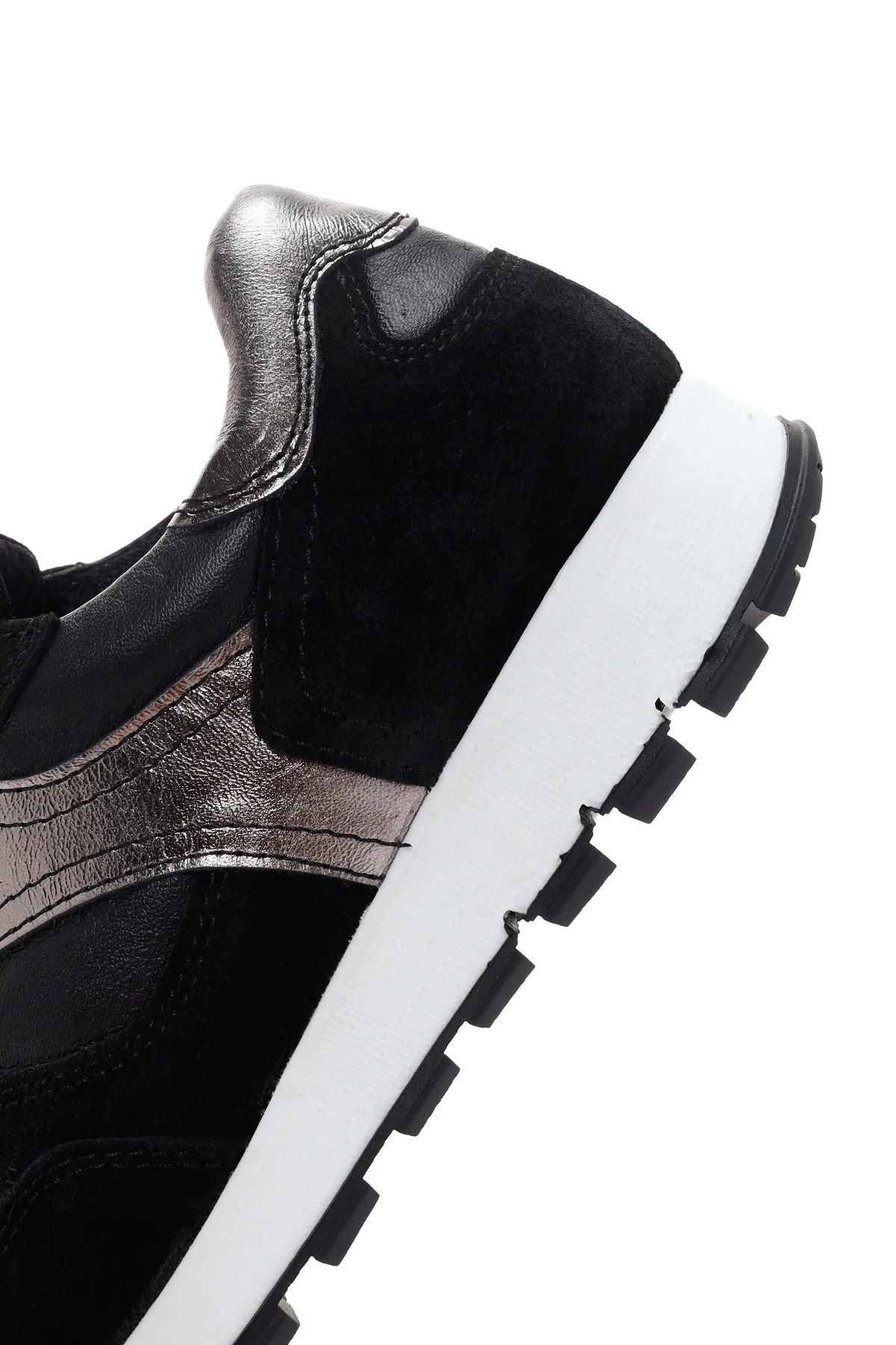 Kadın Siyah Süet Deri Detaylı Sneaker - Image 7