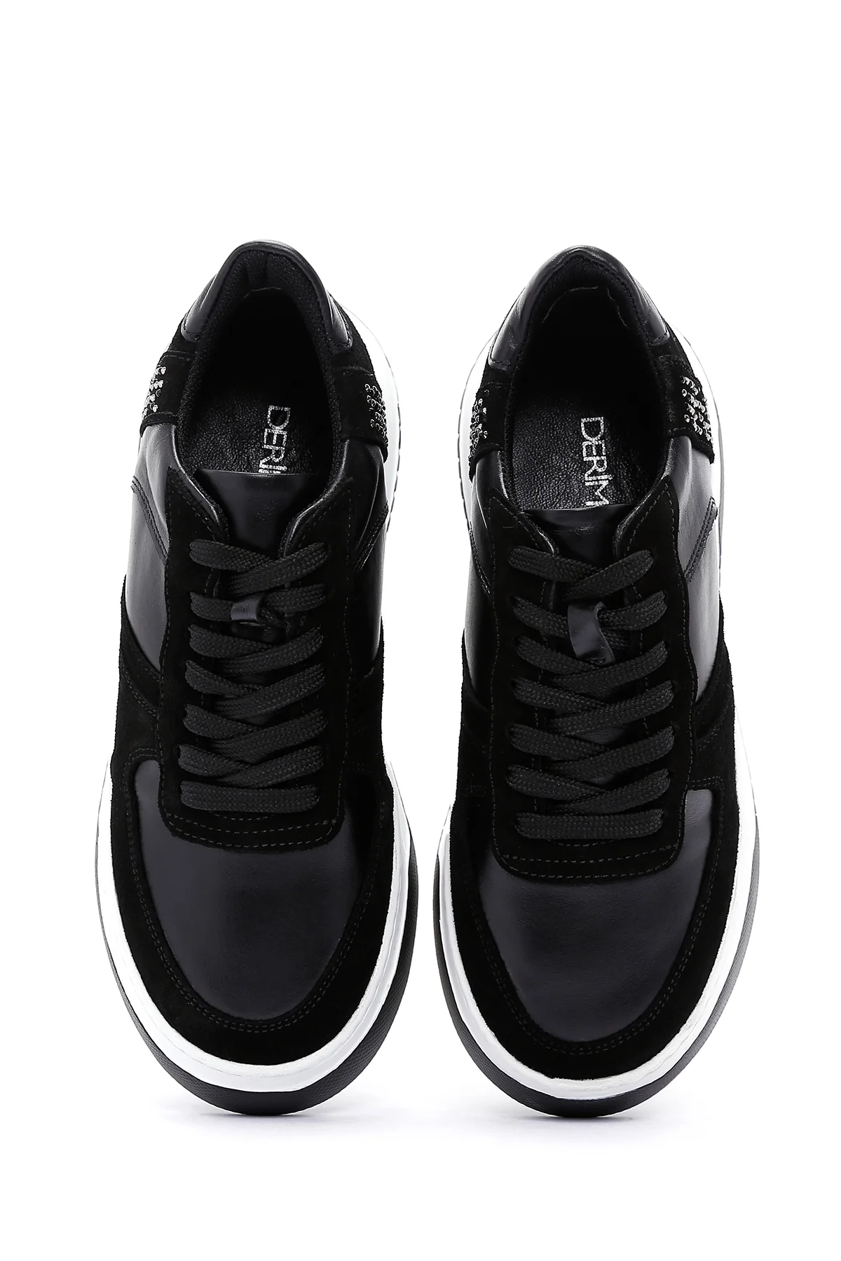 Kadın Siyah Süet Deri Sneaker - Image 6