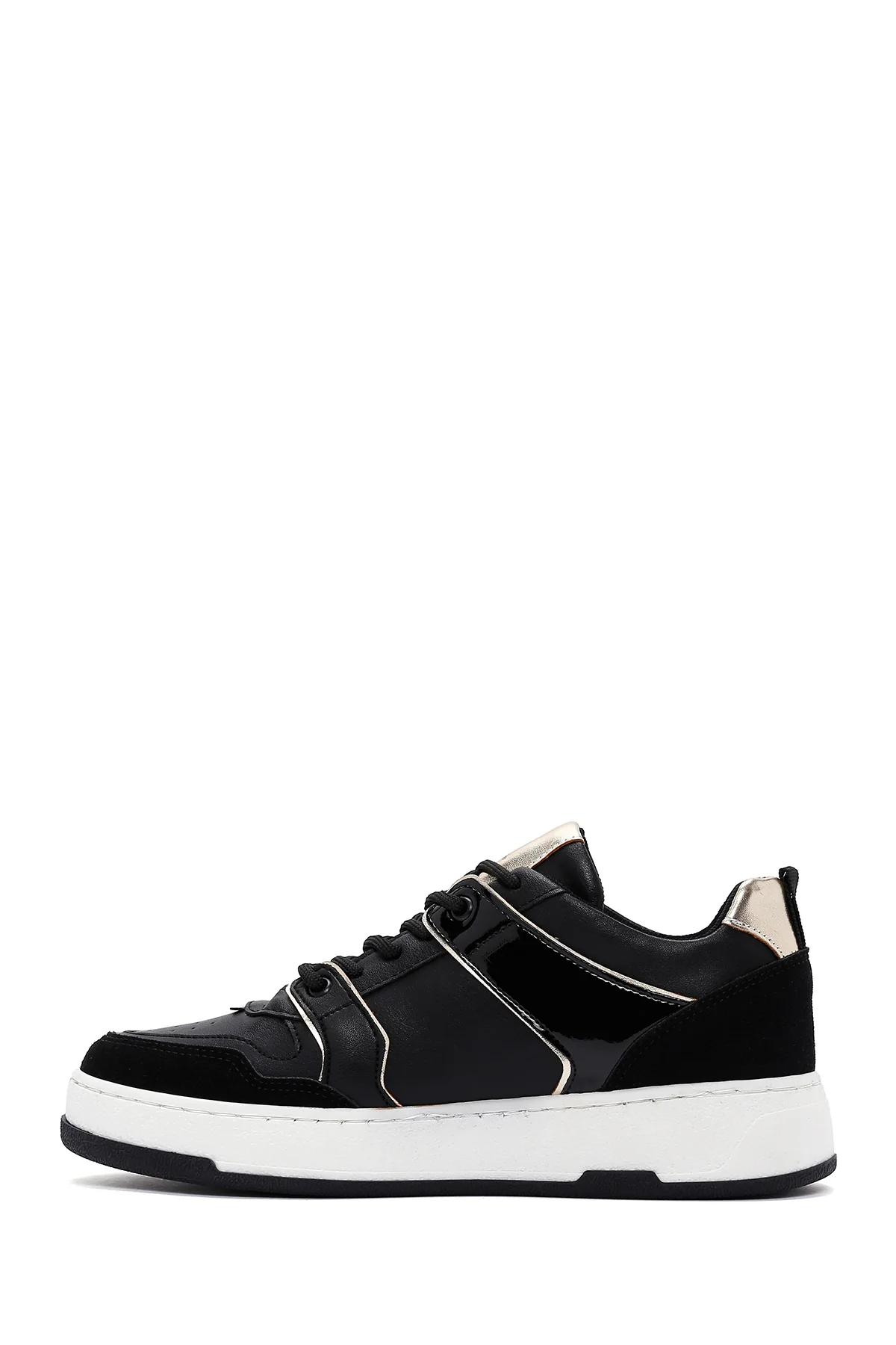 Kadın Siyah Süet Detaylı Sneaker - Image 2